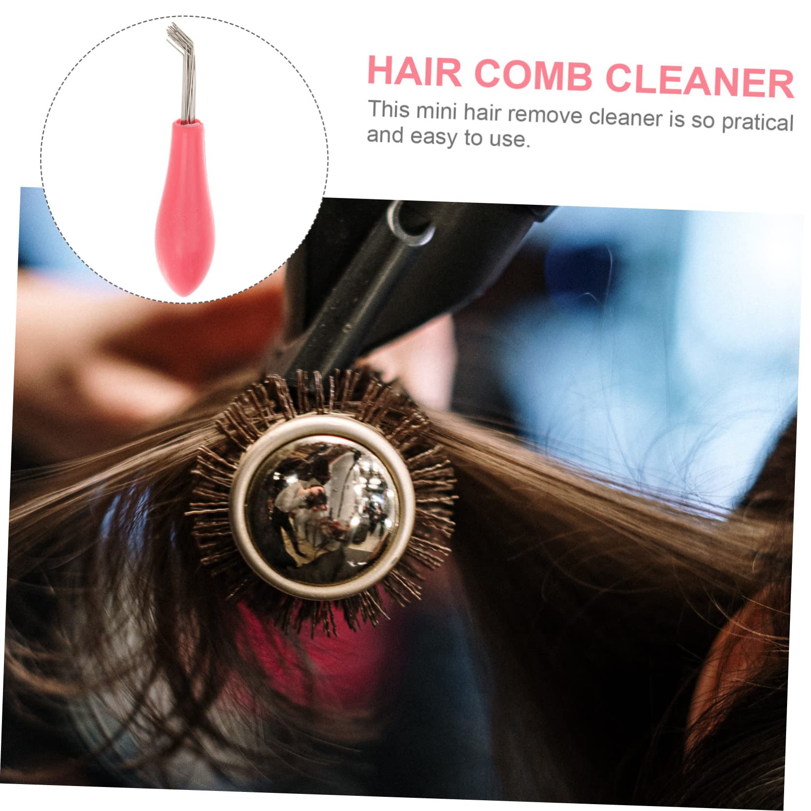 4Pcs Mini Hair Brush Cleaner Comb - Metal Wire Rake Cleaning Tool for Salon & Home - Detangling & Deep Cleaning for Curly, Straight & Wavy Hair - Perfect for Hotels, Travel & Personal Grooming Kits