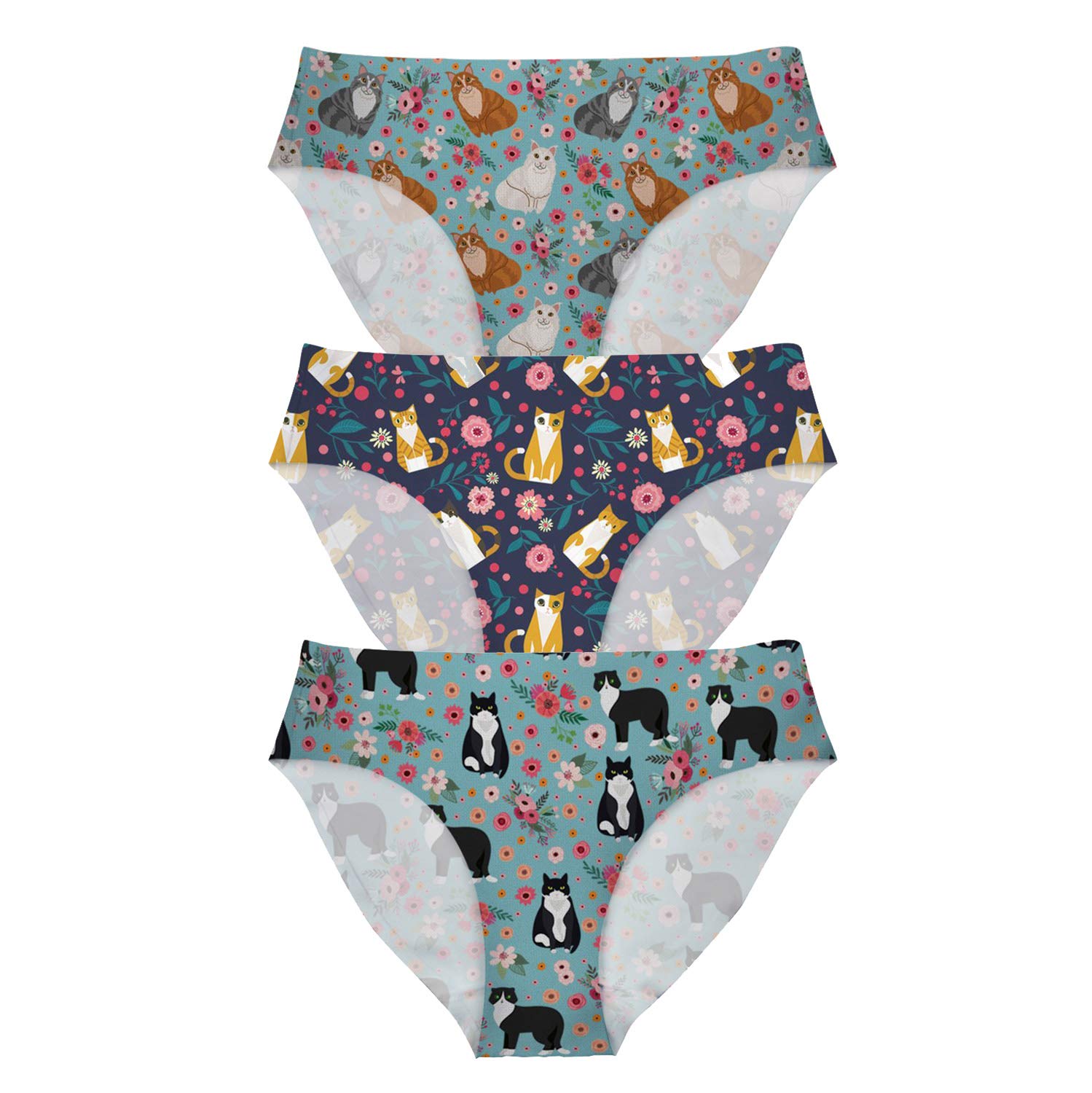 Mumeson Women's No Show Invisible Briefs Underwear - Animal Print Elastic Bikini Hipster Panties for Bachelorette Party, Bridal Shower & Everyday Comfort
