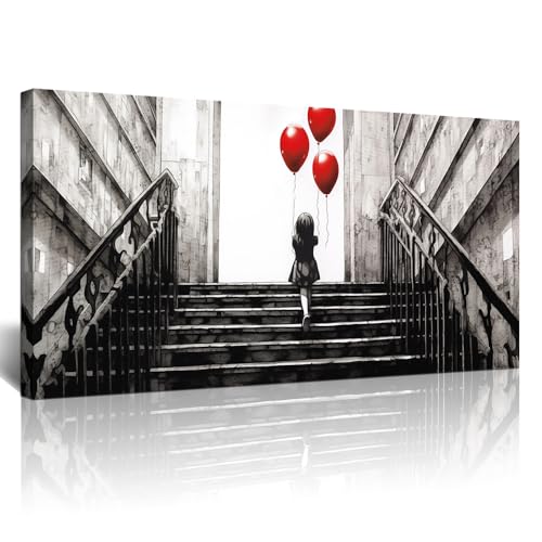 Red Balloon Wall Painting
