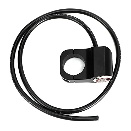 Waterproof 12V 25mm Stainless Steel LED Spotlights & Handlebar Switch for Motorcycle ATVs - Black Automotive Headlight Control - Perfect for Off-Road Adventures & Night Riding