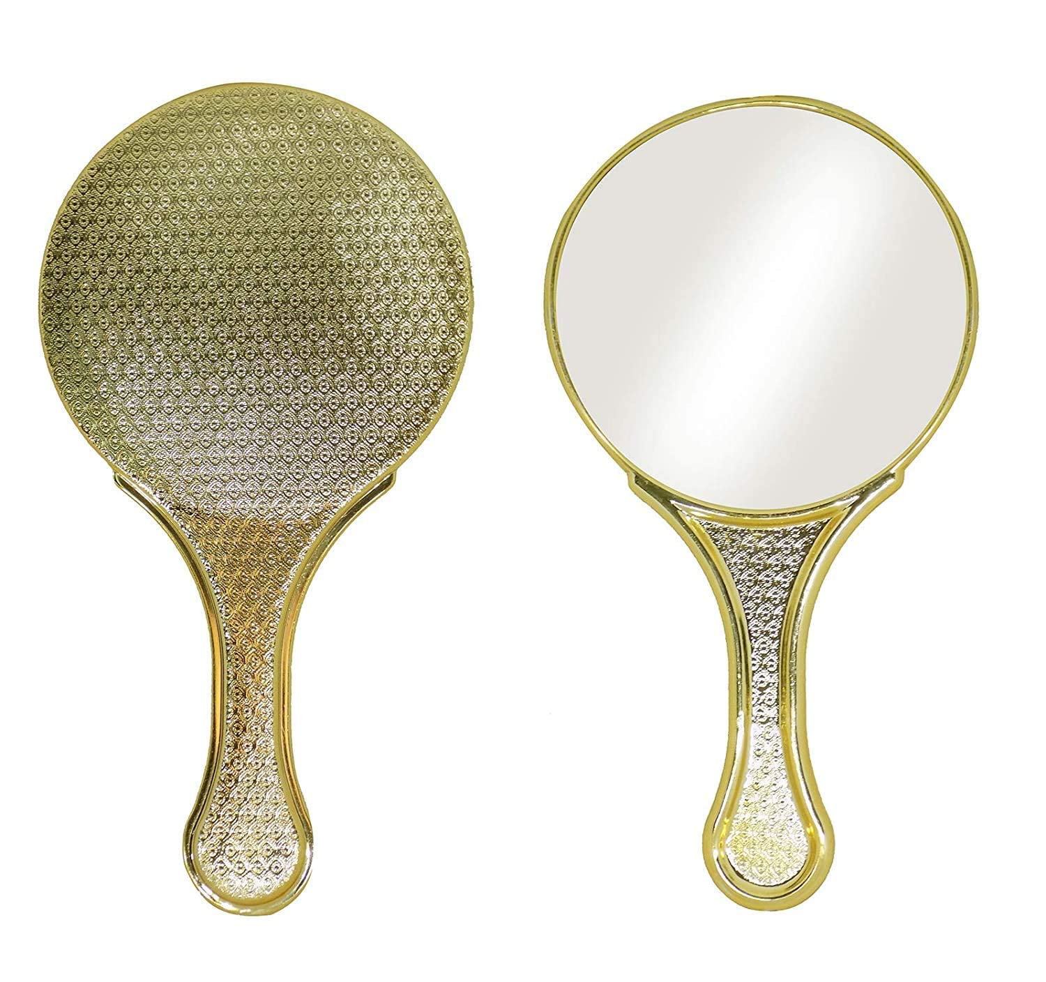 AASA Small Travel Makeup Mirror for Women & Girls - Portable Handheld Compact Cosmetic Mirror with LED Light (Golden) - Perfect for Travel, Home, Office & Outdoor Makeup Touch Ups