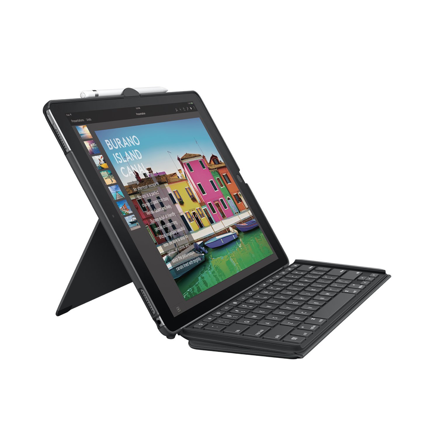 Logitech Slim Combo Backlit Wireless Keyboard Case for iPad Pro 12.9-inch (5th/4th/3rd Gen) - Detachable Keyboard with Smart Connector | Perfect for Work, Travel & Home Office Use (Black)