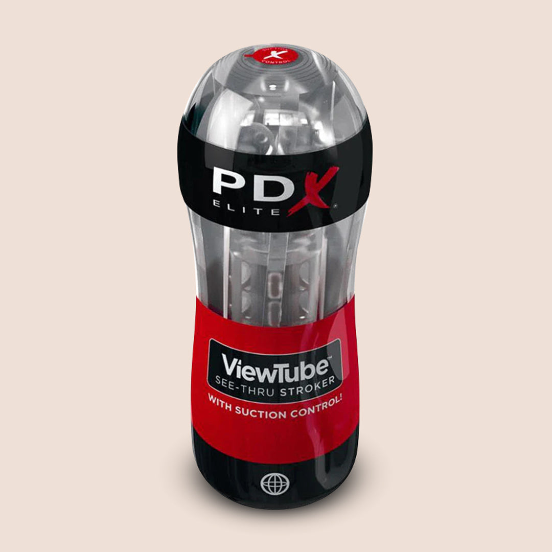 PDX Elite ViewTube Strober - Ribbed Transparent Sleeve for Enhanced Pleasure | Discreet Adult Toy for Solo Play & Couples Intimacy