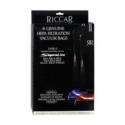 Original Riccar Vacuum Bags for Riccar RFH-6 & Type F HEPA Filters - Single Pack Replacement Bags for Superior Dust & Allergen Filtration - Perfect for Homes with Pets, Allergies, or High-Traffic Areas