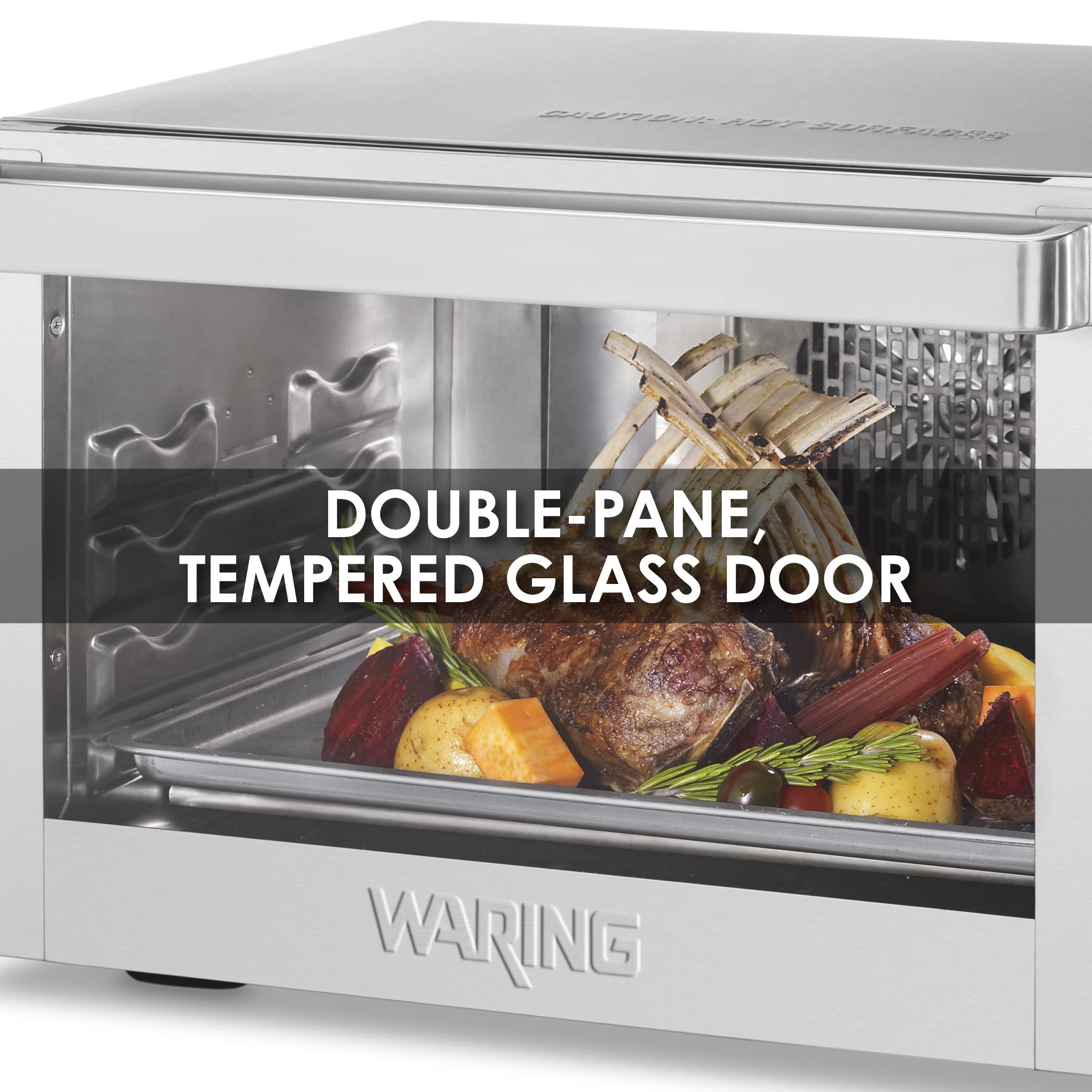 Waring Commercial WCO500X Half Size Convection Oven - 120V, 5-15 Phase Plug, Stainless Steel - Perfect for Restaurants, Bakeries & Commercial Kitchens