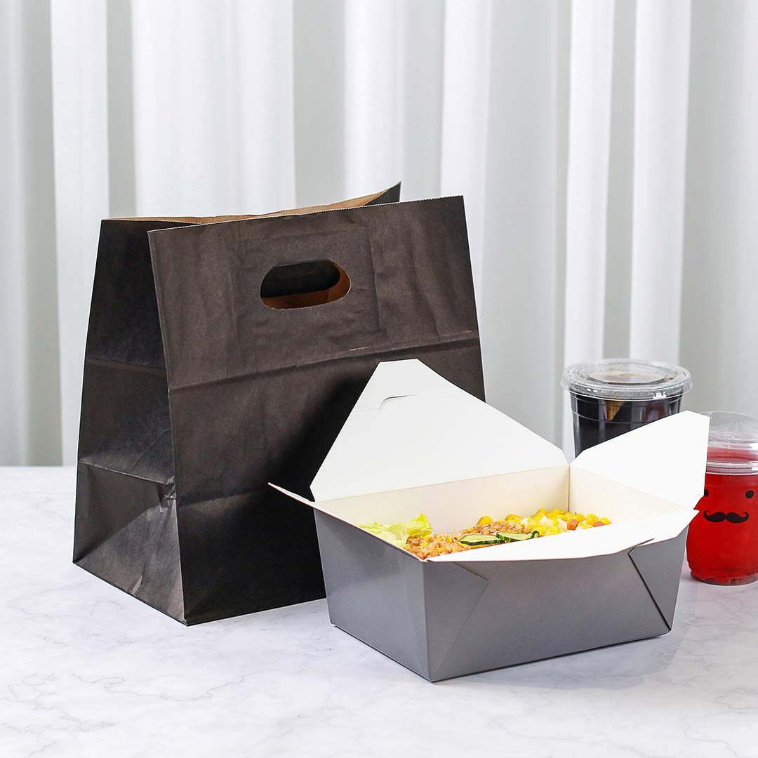 Eco-Friendly Rectangle Paper Take Out Bags with Handles - 11