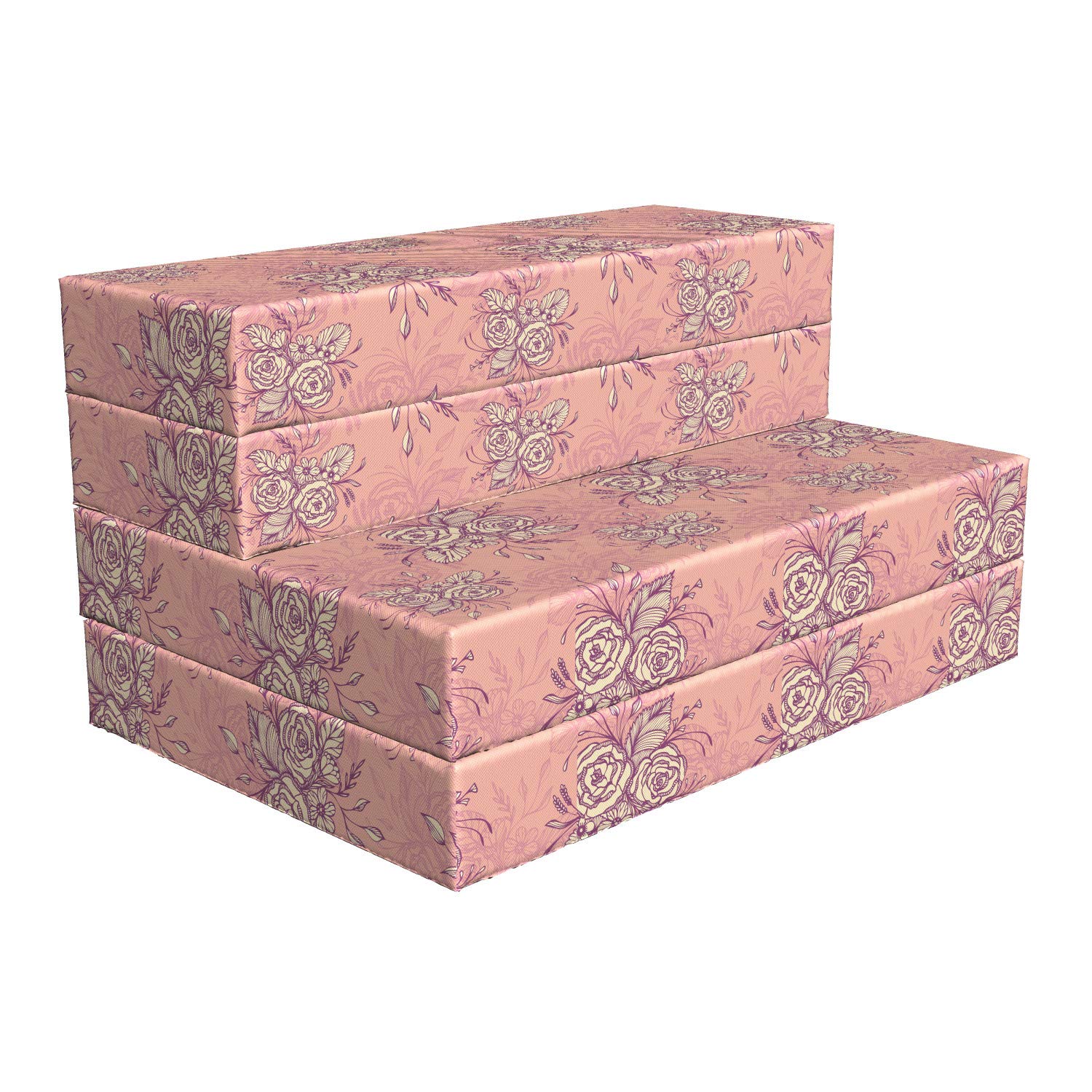 Ambesonne Floral Foldable Mattress - Garden Rose Flower Bouquet Design, 74.8