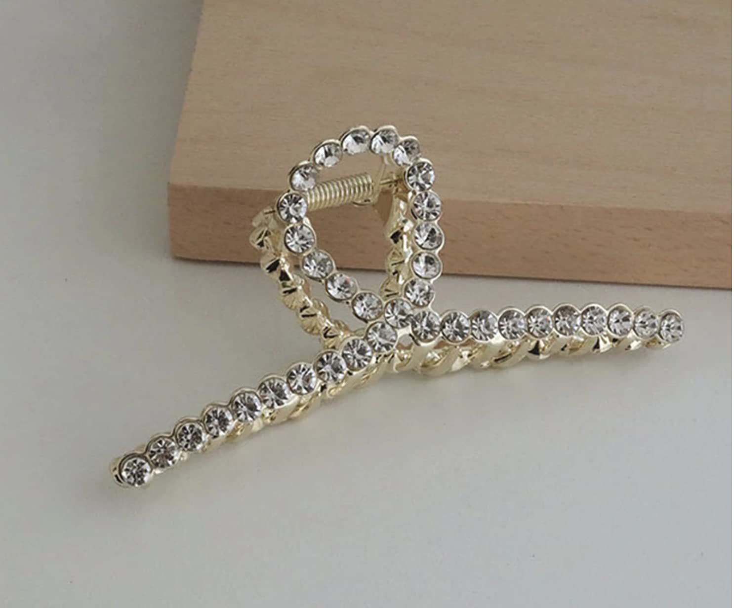 Elegant Crystal Cubic Hair Claw Clip for Women - Large Size Hair Accessories for Daily Use, Wedding, Party & Special Occasions