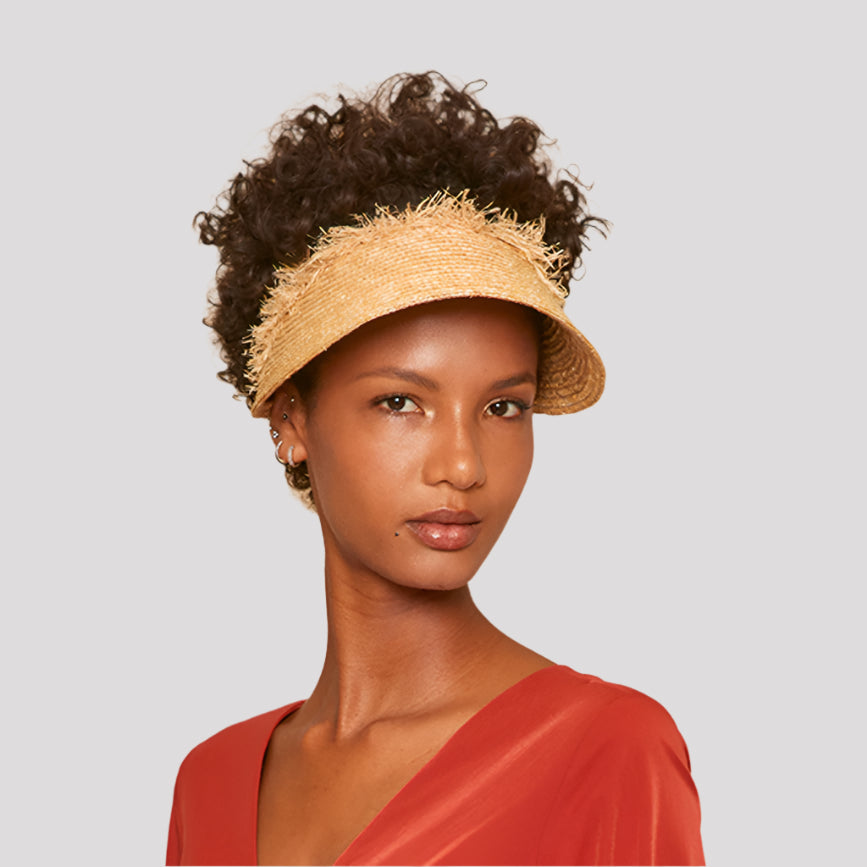Christy Straw Headband Visor - Wide Brim Sun Hat for Women, Summer Beach Hat with Adjustable Band, UPF 50+ Sun Protection - Perfect for Beach, Pool, Gardening, and Outdoor Activities