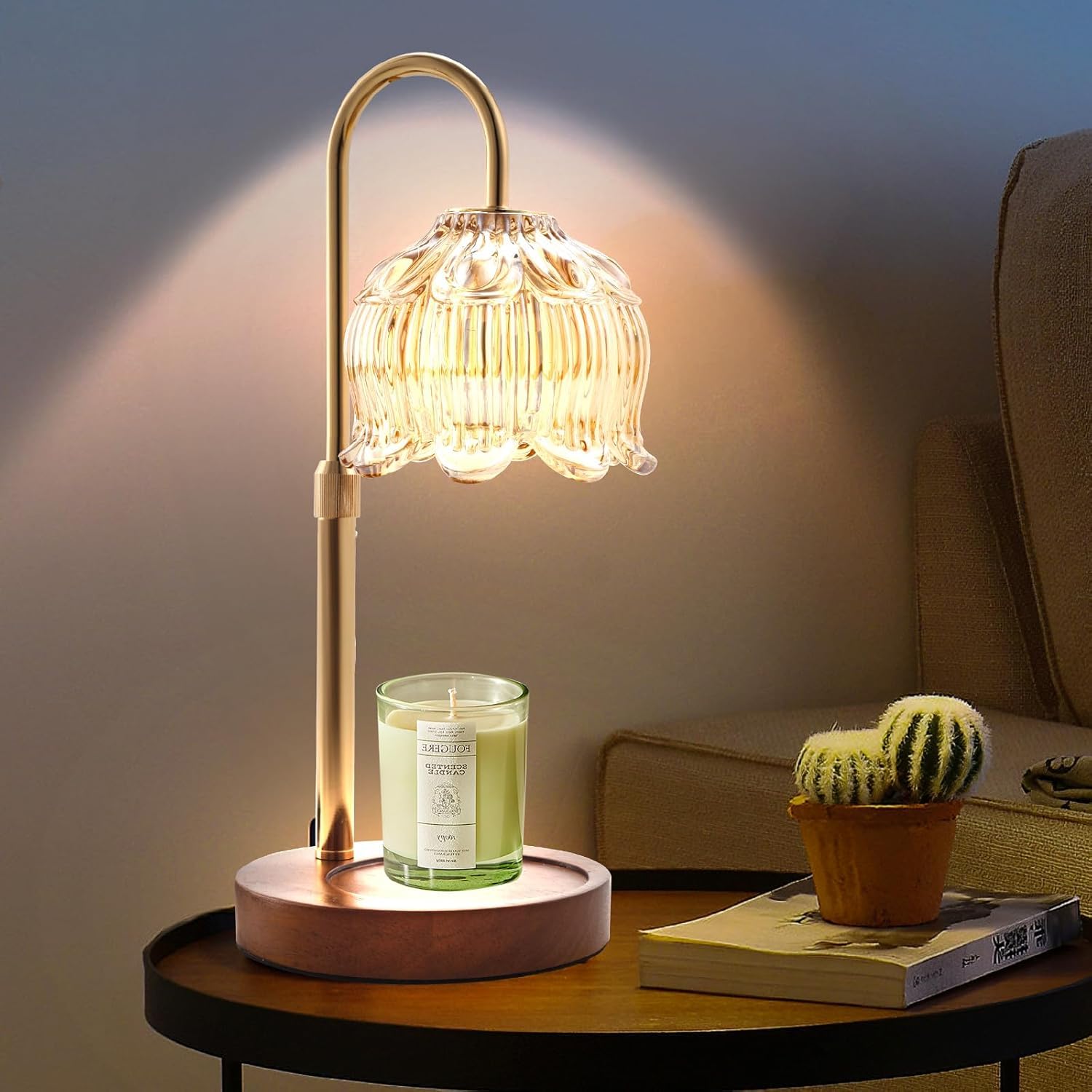 GEEZO Electric Candle Warmer Lamp with Timer & Dimmer - Aromatherapy Fragrance Wax Melter for Home, Bedroom, Office | Perfect Christmas, Birthday, Housewarming Gift for Women, Mom, Friends | Creates Cozy Ambiance for Relaxation, Meditation & Romantic Nights