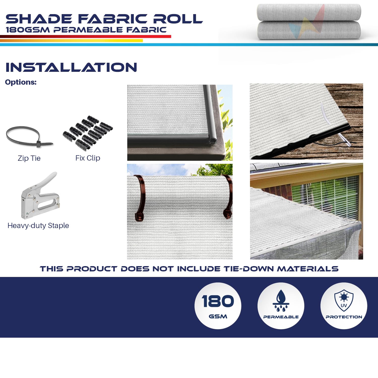 8'x37' Sun Shade Fabric Roll - UV Blocking Shade Cloth for Outdoor Pergola, Patio, Backyard & Garden - Windproof Greenhouse Cover in Light Grey - Perfect for Sun Protection, Privacy Screens & Plant Shading