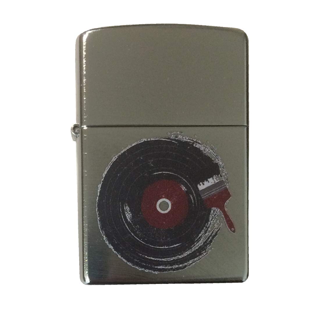Zippo Custom Chrome Lighter with Music Paint Brush & Record Design - Perfect for Collectors, Gifts & Everyday Carry