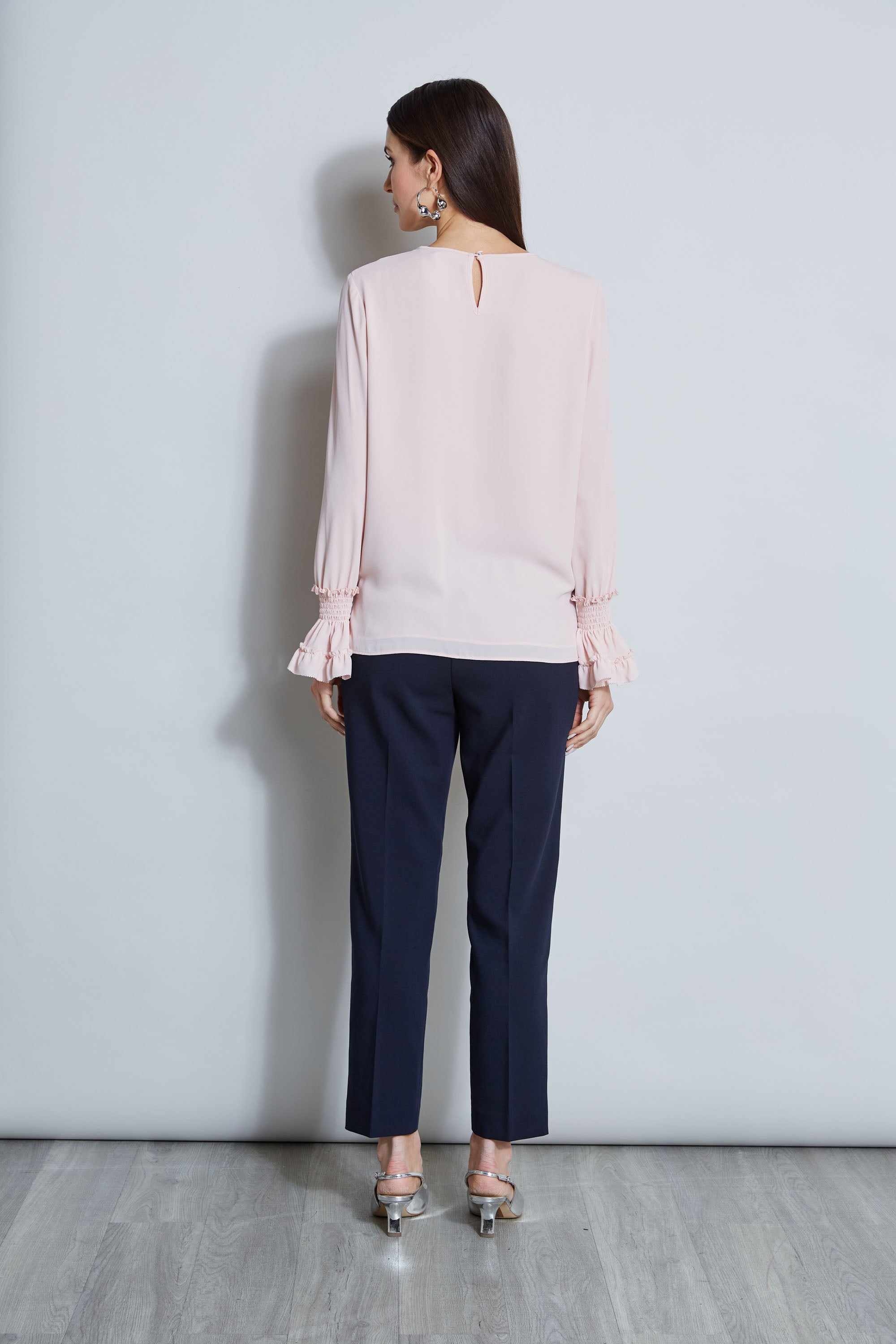 Tahari Women's Elegant Ruffle Cuff Blouse - Stylish Office Wear & Casual Outfit for Work, Date Night, and Special Occasions