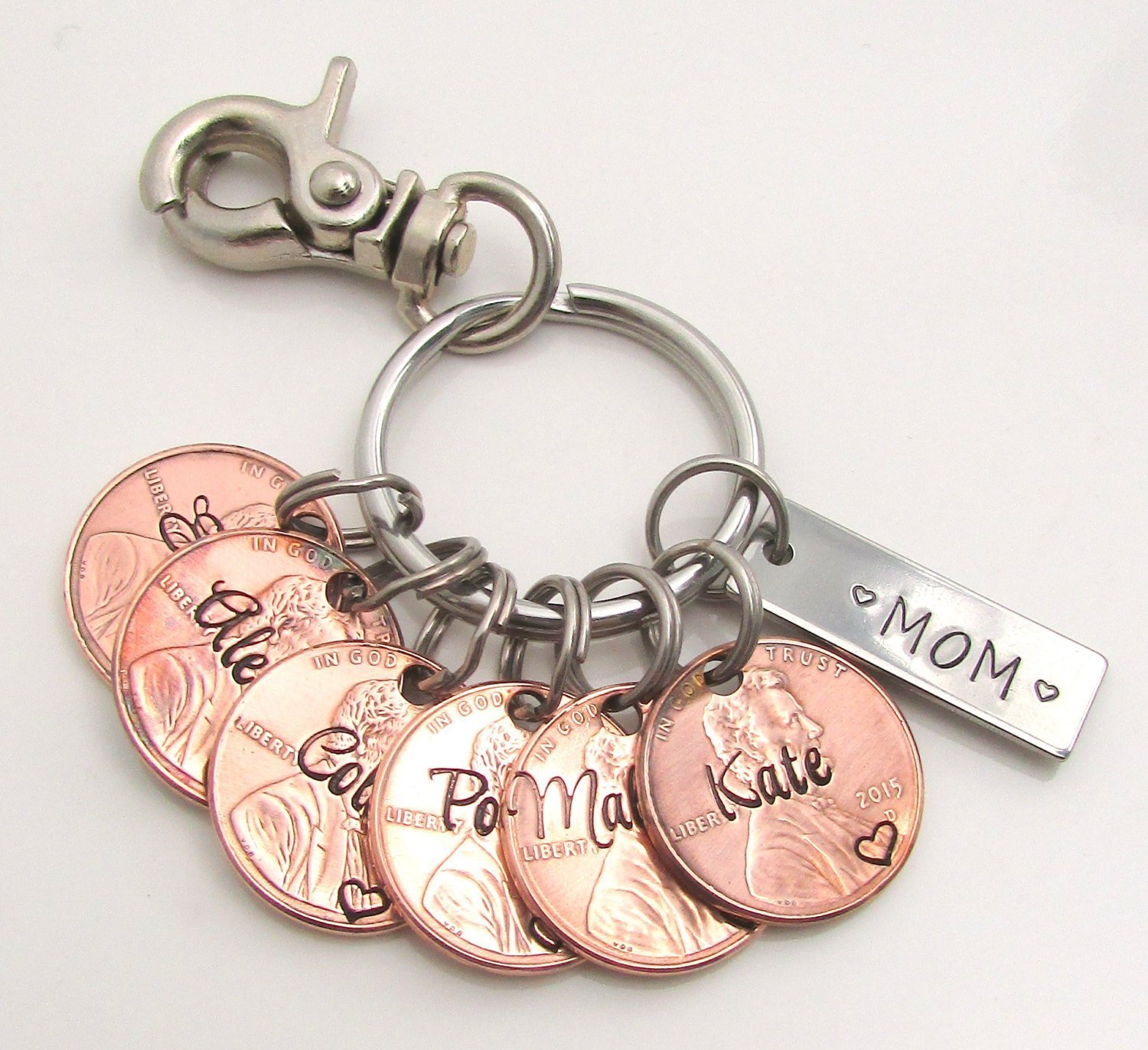 Personalized Lucky Penny Keychain for Mom or Dad - Custom Name & Birth Year Coin (1940-Present) - Perfect Gift for Birthdays, Anniversaries & Keepsakes