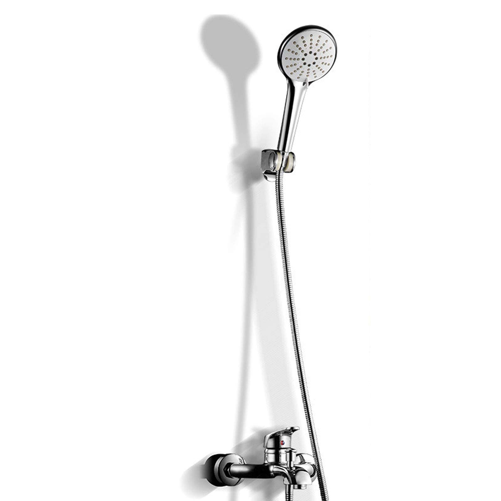 Premium Silver Bathroom Shower System - Modern Brass Shower Set with Handheld Shower Head & Wall Mounted Mixer Tap | Luxury Hotel & Gym Shower Upgrade for Adults & Home Spa Experience