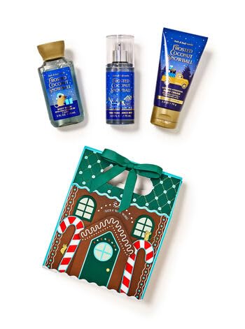Frosted Coconut Snowball Mini Bath & Body Gift Set - Fine Fragrance Mist, Body Cream & Shower Gel in Holiday Gift Box | Perfect for Christmas Gifts, Self-Care & Winter Pampering