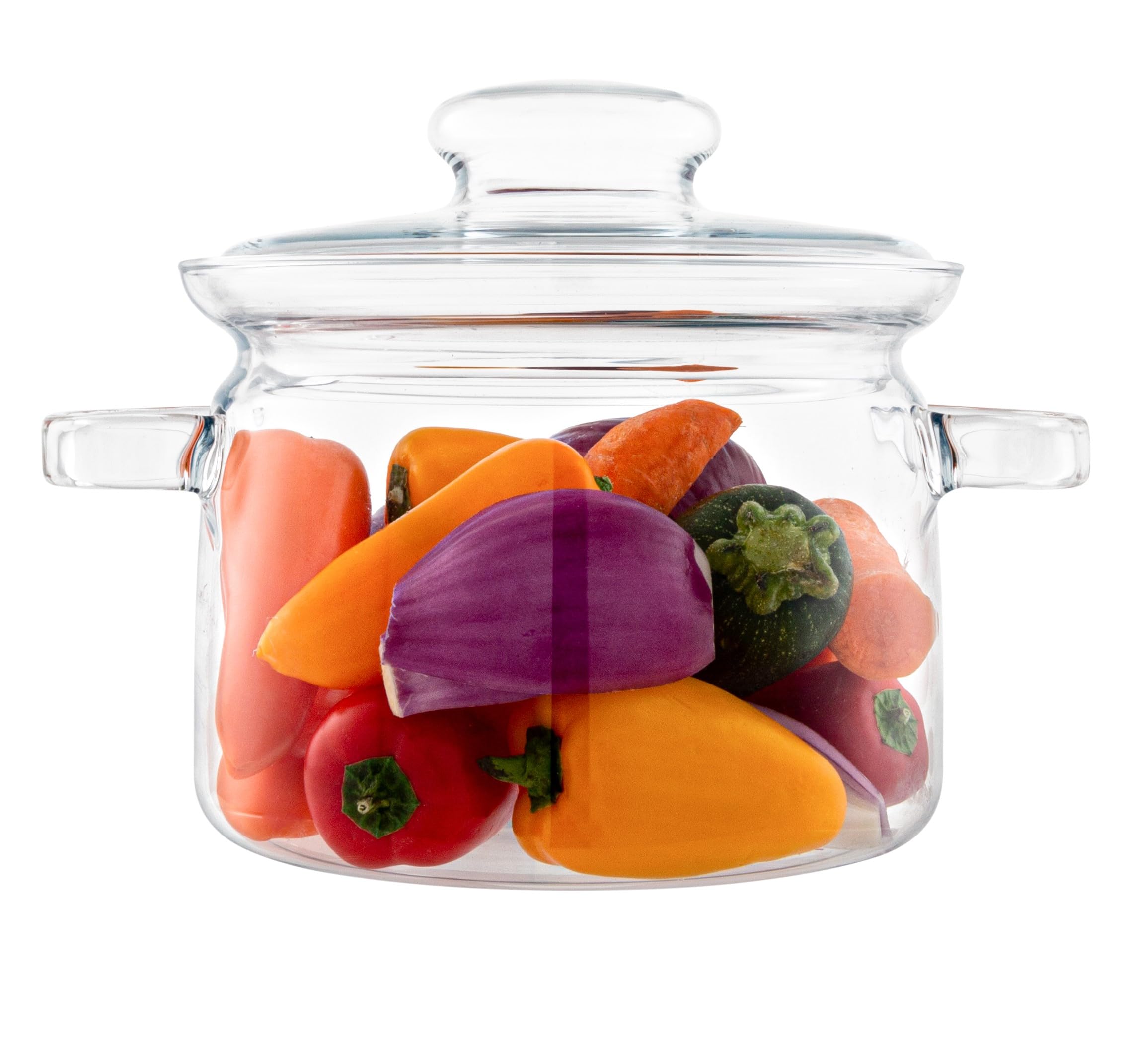 Simax 64oz Borosilicate Glass Simmer Pot for Stove - Clear Glass Cookware with Easy-Grip Handles for Potpourri, Soups & Cooking - Oven, Microwave, Stove & Dishwasher Safe - Perfect for Aromatherapy, Holiday Simmering & Slow Cooking