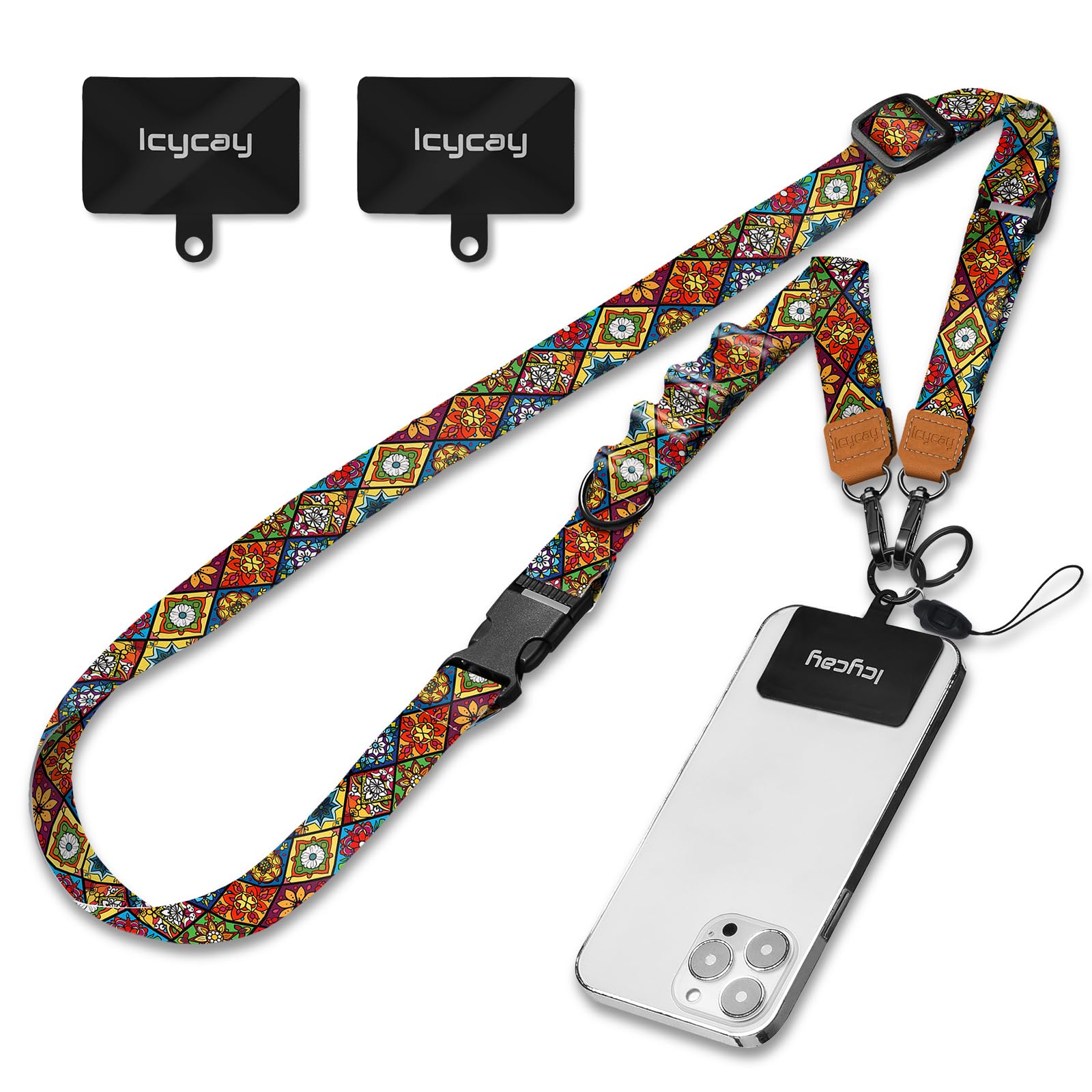 Boho Adjustable Phone Lanyard Crossbody - Anti-Theft Neck Strap for iPhone, ID Holder & Keys | Perfect for Travel, Concerts & Everyday Use