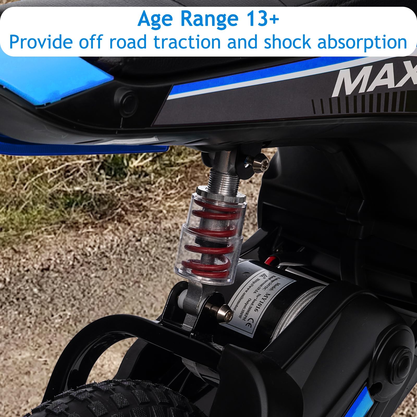 GARVEE 24V 350W Kids Electric Dirt Bike - 10Ah Battery, 14.29MPH, 3 Speed Modes, Ages 5-17, Blue | Off-Road Adventure, Backyard Riding & Outdoor Play for Boys & Girls
