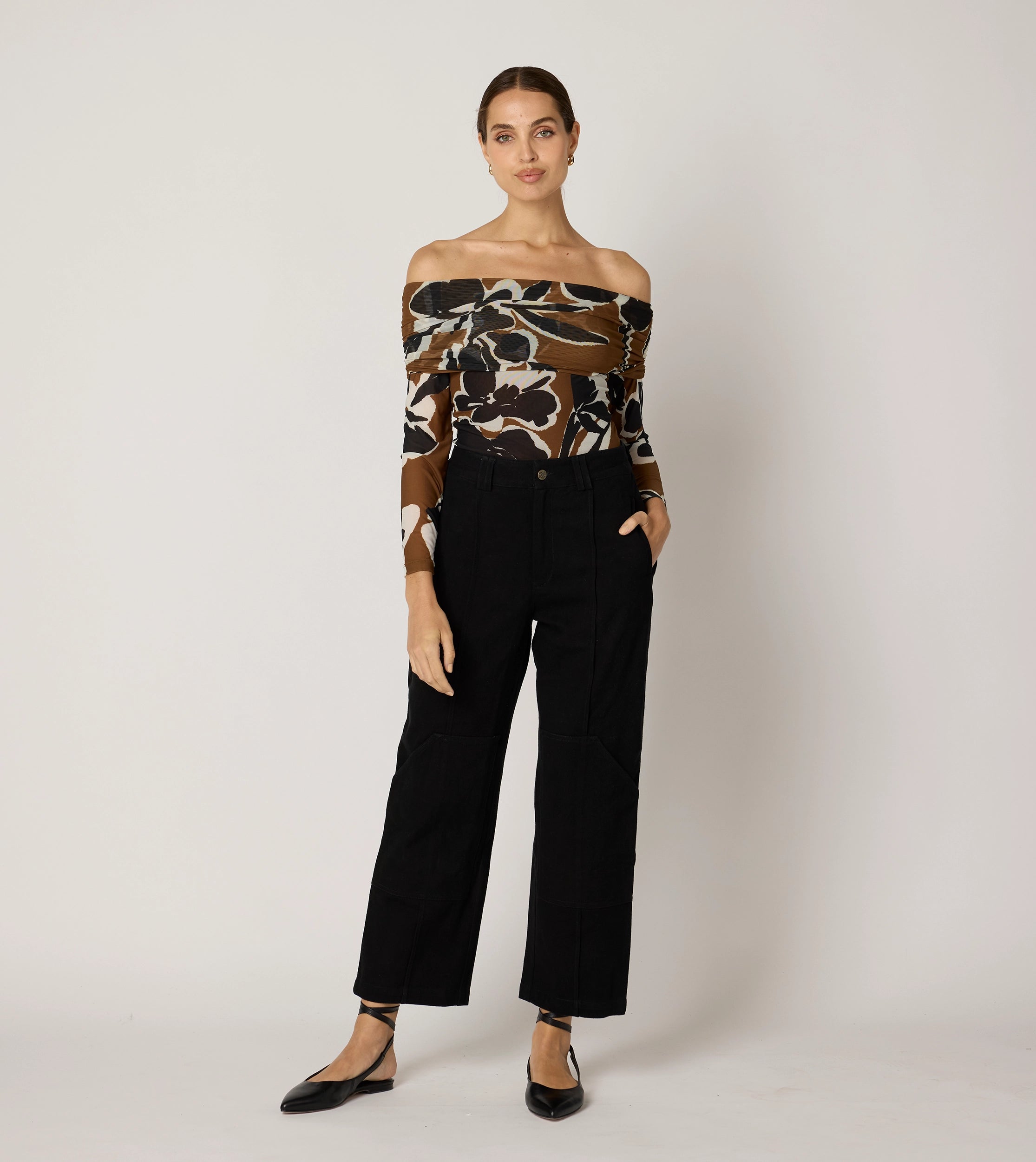 Penelope Top | Smoked Clover Floral Print Blouse - Women's Elegant Casual Shirt for Office, Date Night & Spring Outfits