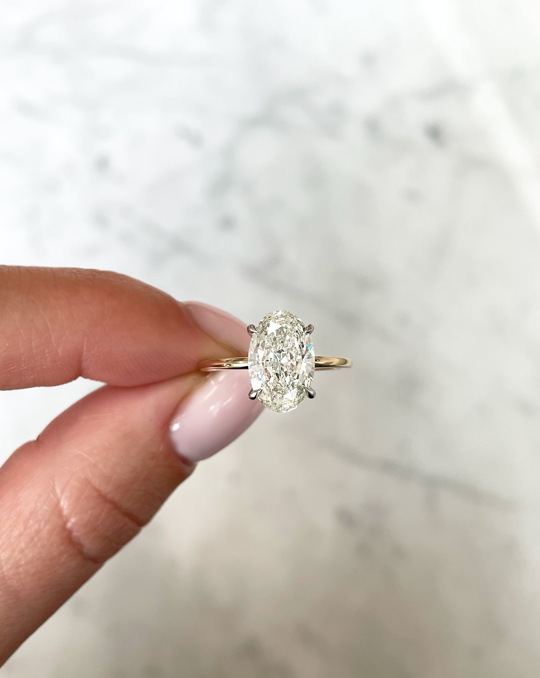 2.40 Carat Oval Cut Whisper Thin® Diamond Engagement Ring - Perfect for Proposals & Anniversaries