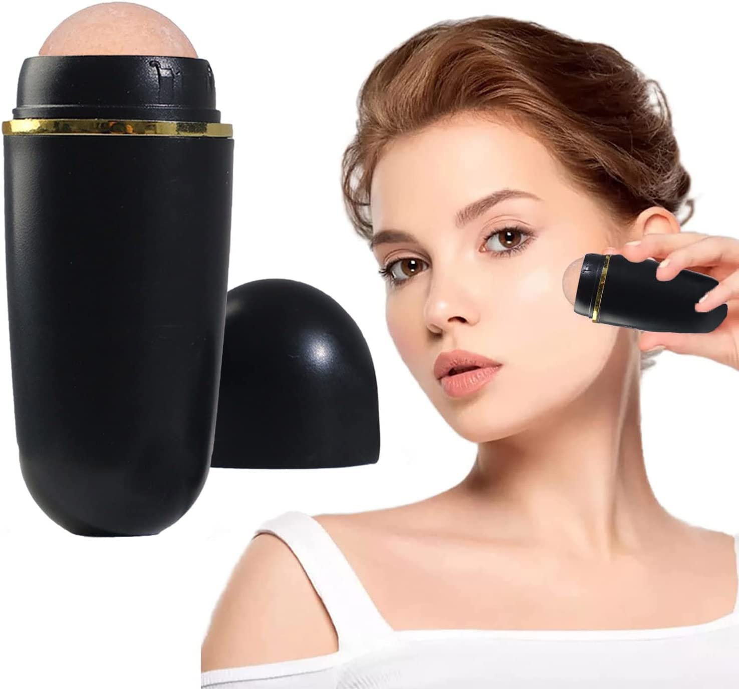 NYTRYD Mini Volcanic Stone Face Roller for Oil Control - Portable Oil Absorbing Roller with Keychain | Perfect for Travel, Gym & On-The-Go Skincare (Multicolor)