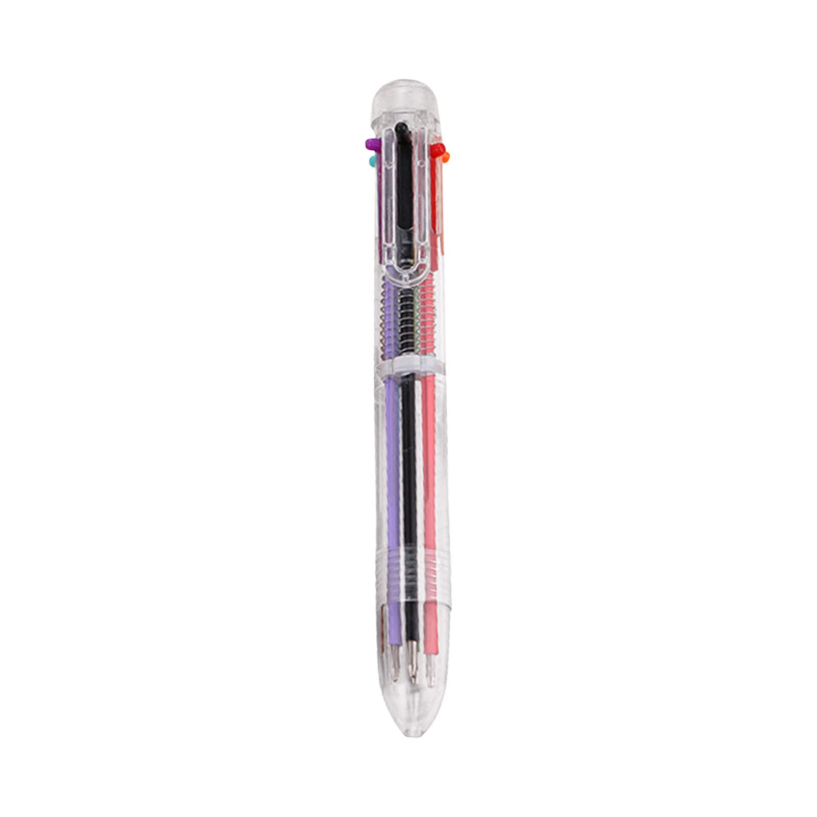 6-in-1 Multicolor Ballpoint Pen Set - 0.5mm Fine Tip Retractable 6-Color Pen for Office, School, Writing & Note Taking - Perfect Gift for Students & Kids (1mL Ink) - Great for Journaling, Coloring, Planner Organization & Creative Projects