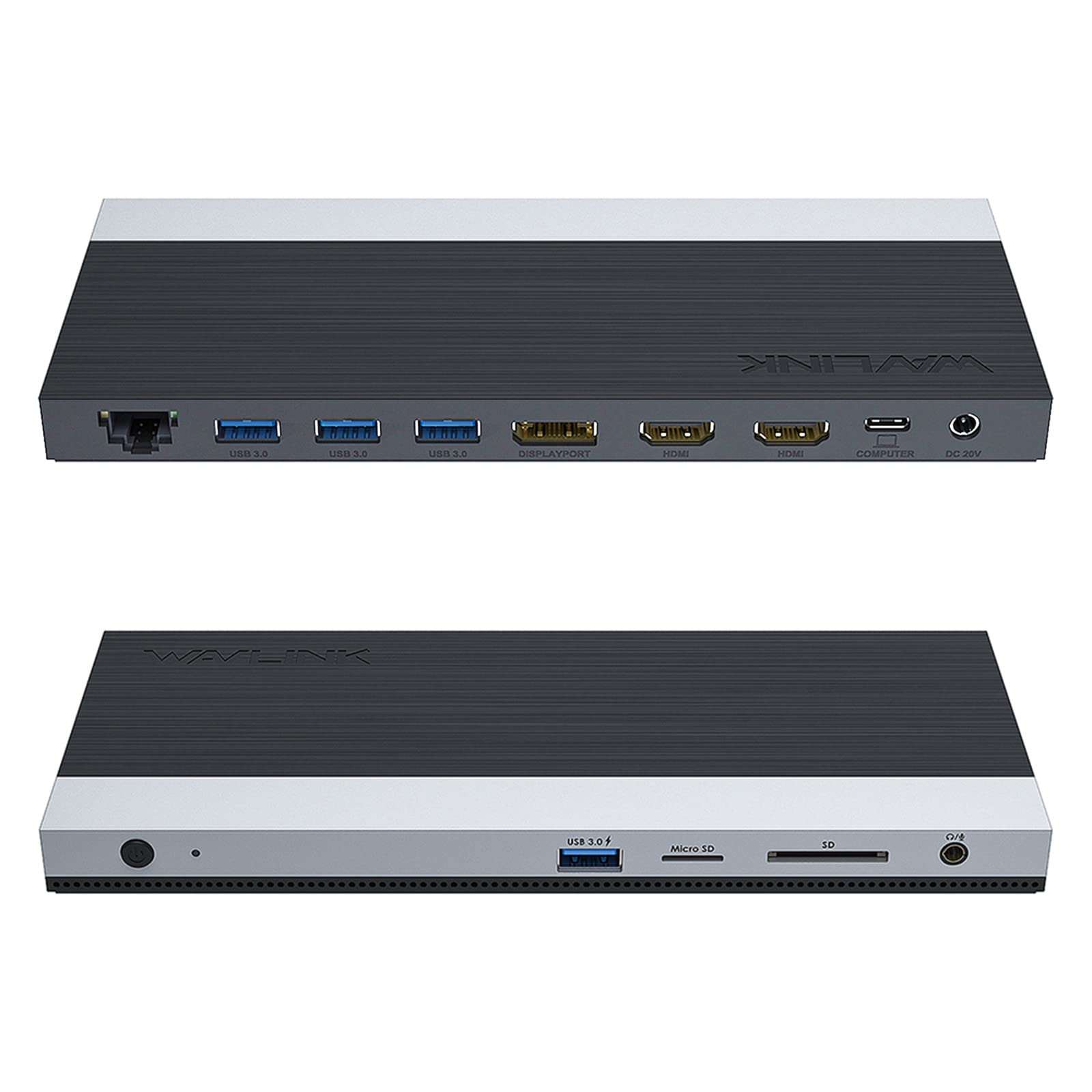 WAVLINK USB C Docking Station Triple Monitor 4K Display (2 HDMI + 1 DisplayPort) - 100W PD Charging, Gigabit Ethernet, 4 USB 3.0 Ports, SD/TF Card Reader, Audio Jack - Compatible with MacBook, Dell, HP, Lenovo & USB-C Laptops - Perfect for Home Office, Gaming & Multi-Tasking Workspaces