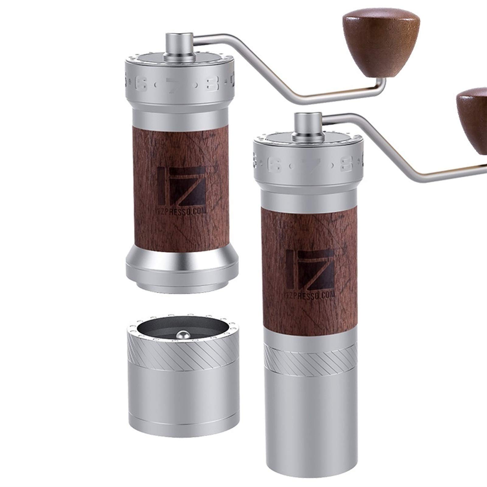 Premium Manual Coffee Grinder with Adjustable Settings - Conical Burr Mill & Brushed Stainless Steel - Perfect for Drip Coffee, Espresso, French Press & Turkish Brew - Ideal for Home, Office & Travel Use