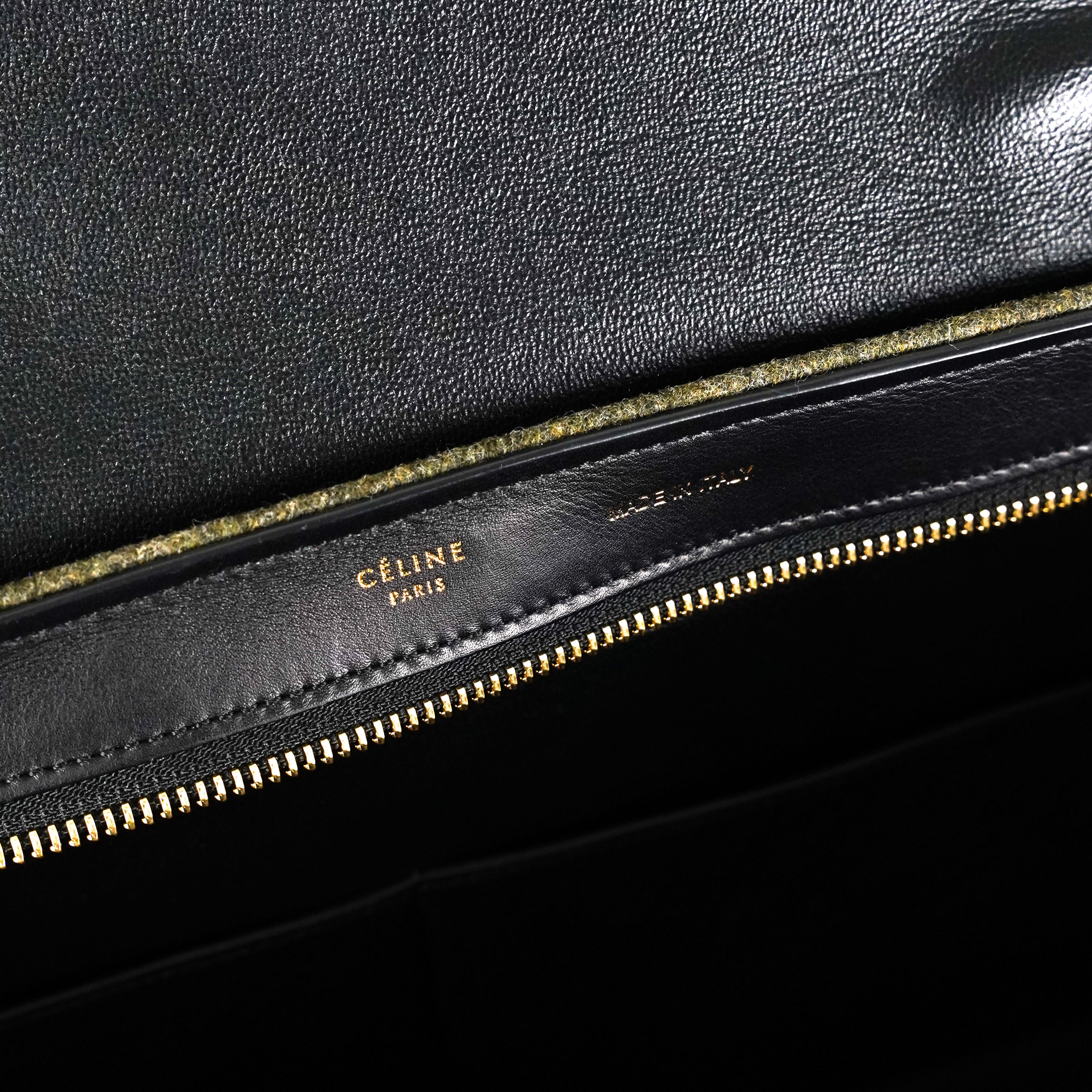 Celine Trapeze Khaki and Navy Leather Crossbody Bag for Women | Luxury Designer Handbag for Work, Travel & Everyday Use