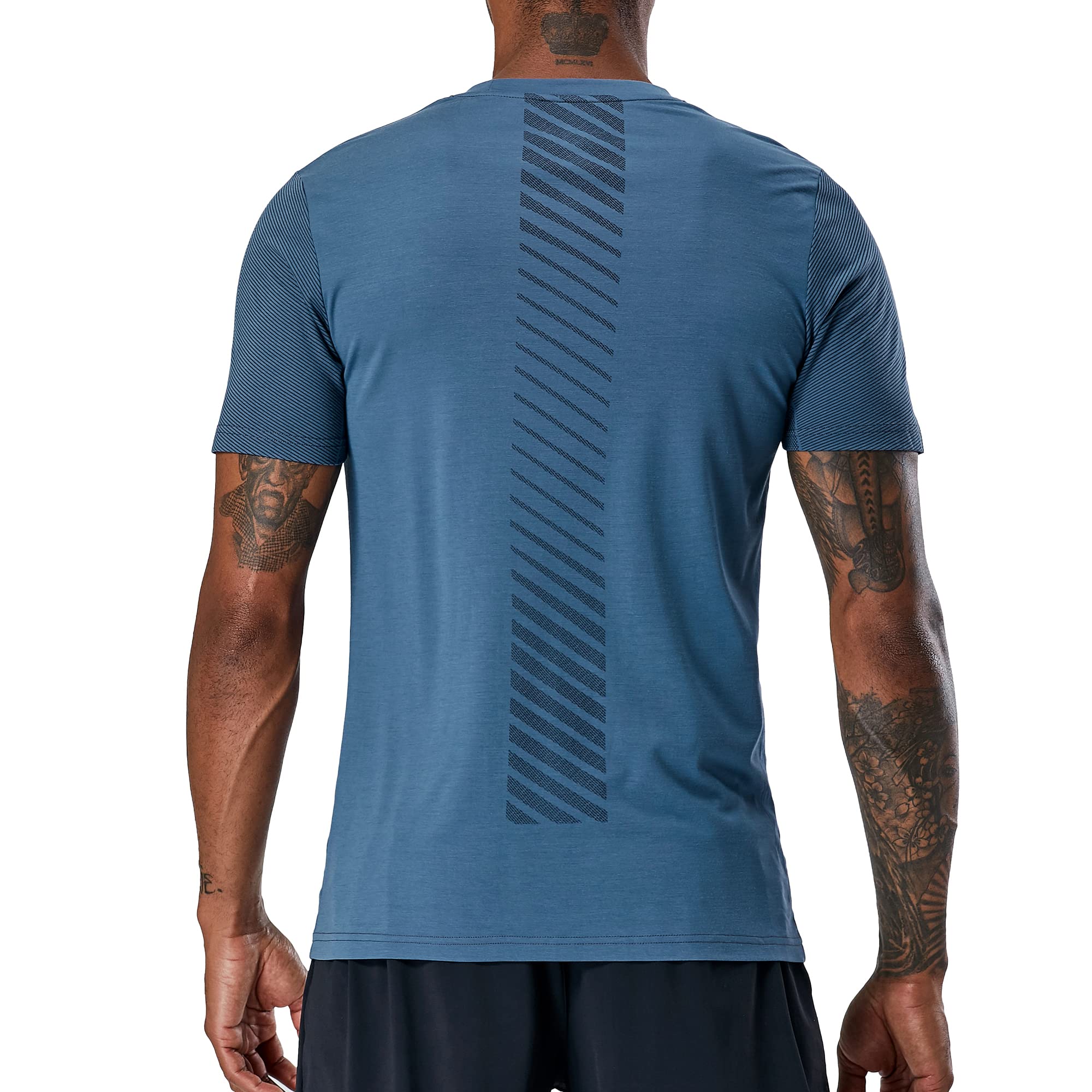 Men's Workout Shirts - Slim Fit Short Sleeve Moisture Wicking Crew Neck T-Shirts for Gym, Running & Active Lifestyle