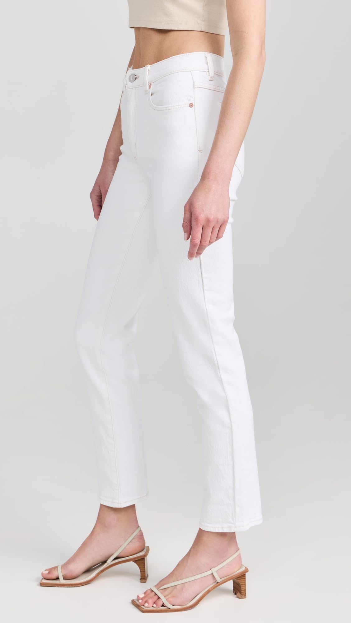 ABRAND Women's High Waist 95 Stovepipe Bianco Jeans - Skinny Fit Stretch Denim Pants for Casual Wear & Night Out