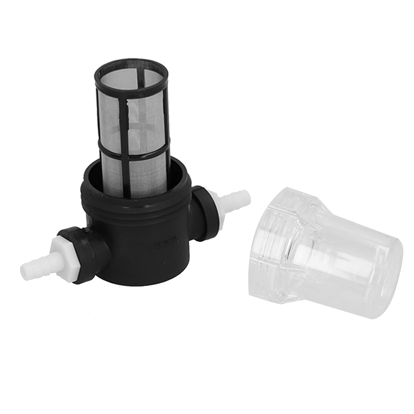Professional Inline Beer Filter with 2 Barbs - 150 Micron 80 Mesh Water & Beer Strainer for Home Brewing - Perfect for Kegging, Fermenting, and Draft Beer Systems - White