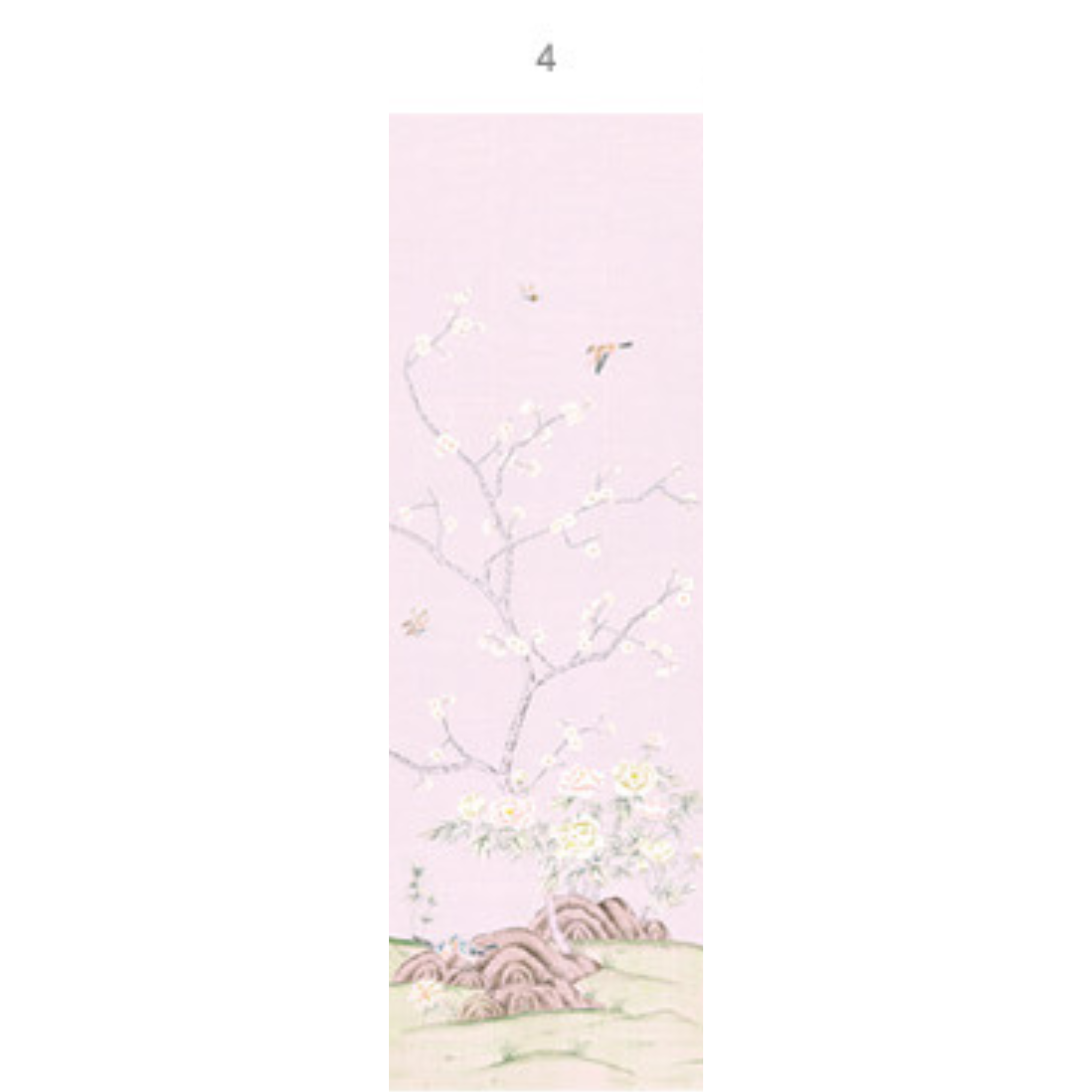 Belva Chinoiserie Mural Wallpaper Panels - Hand-Painted Asian-Inspired Floral Wall Decor for Living Room, Bedroom & Dining Area