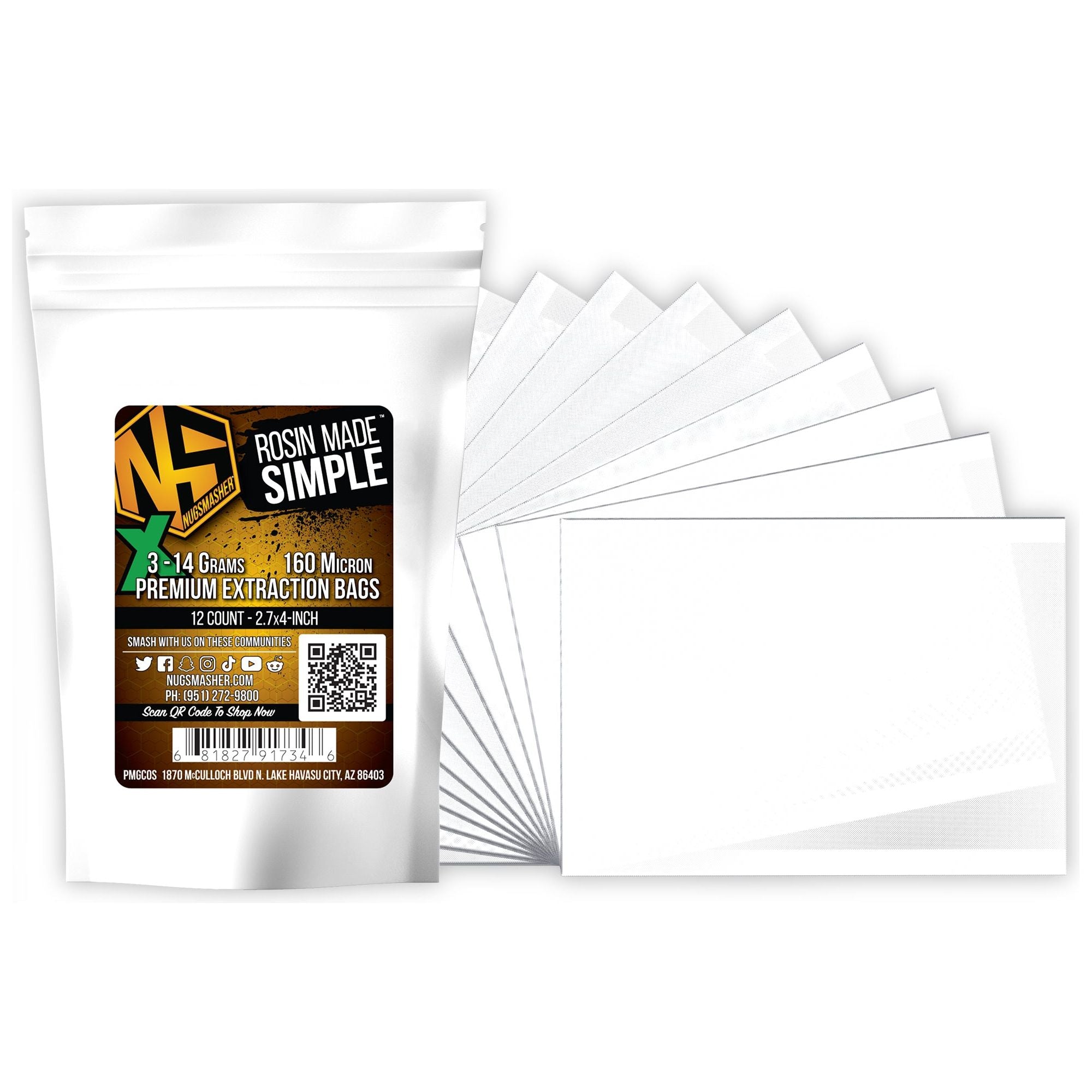 NugSmasher X Rosin Filter Bags - Premium Extraction Bags for Cannabis & Hemp - Perfect for Home and Professional Rosin Pressing