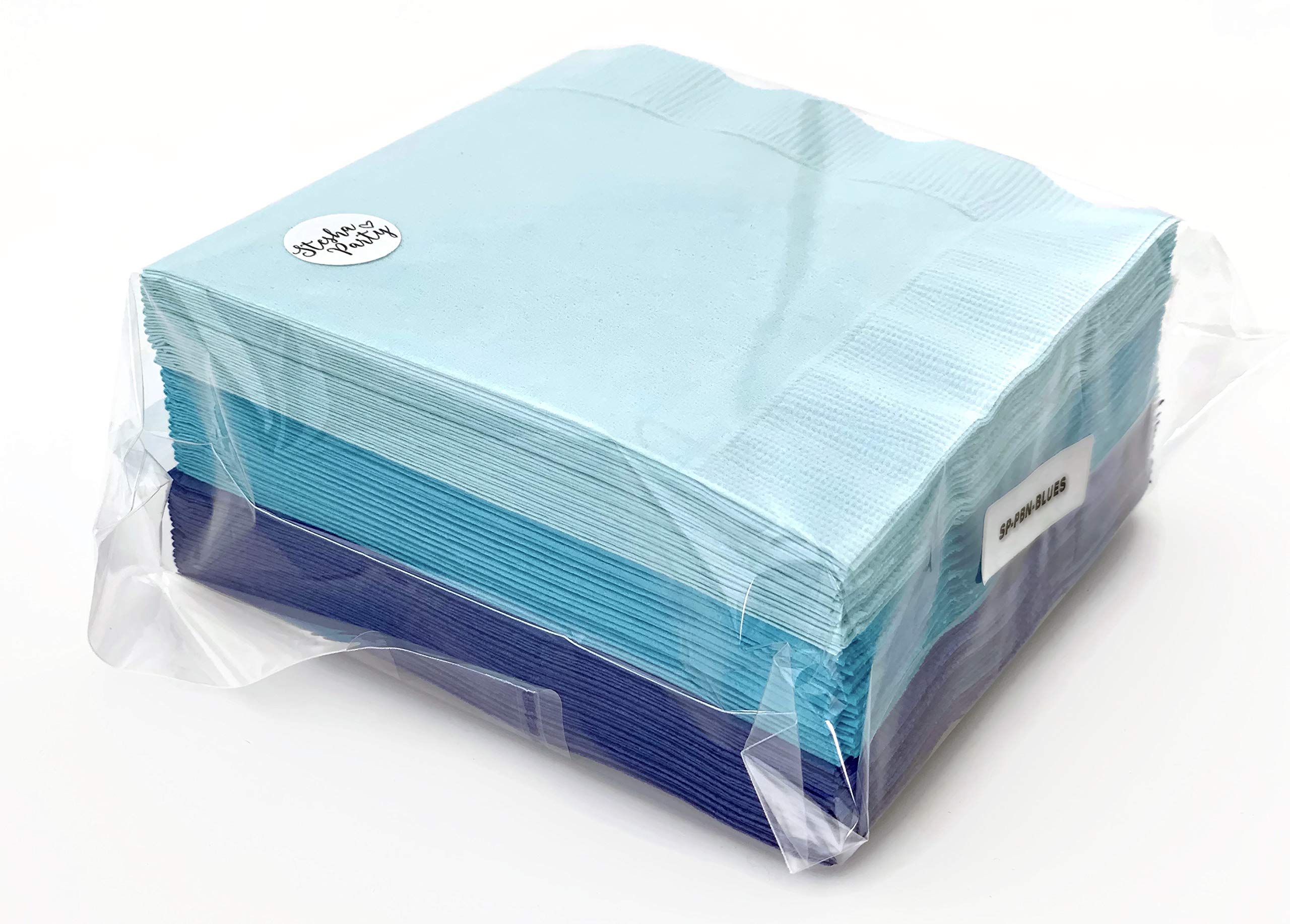 Premium Blue Paper Napkins - 50 Count, Disposable Beverage & Drink Napkins for Boy Birthday, Baby Shower, Cocktail Party, Bridal Shower & Party Supplies - Perfect for Casual Dining, Celebrations & Special Events