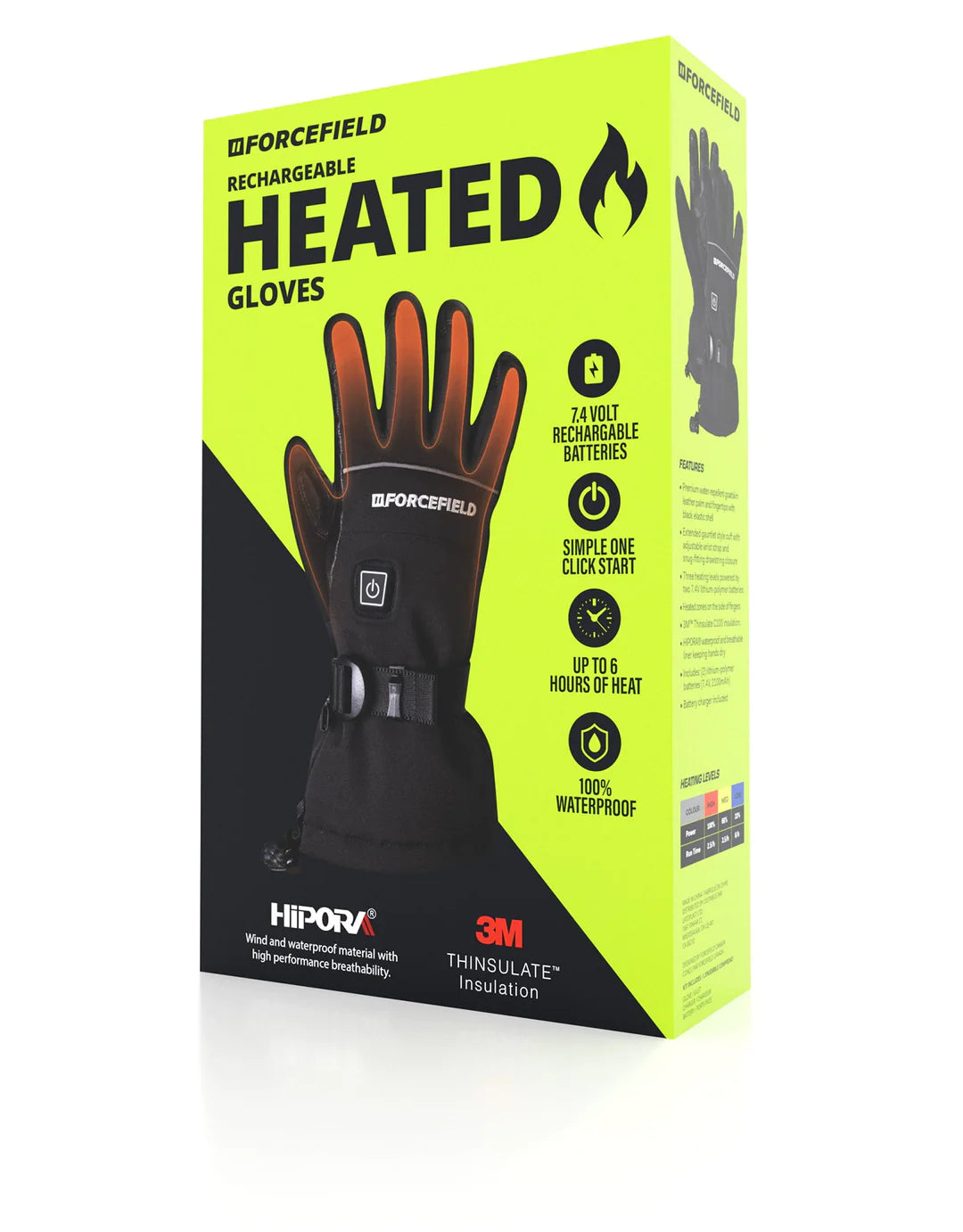 FORCEFIELD Rechargeable Heated Gloves for Men & Women - 018 FZGG 378 - Battery-Powered Winter Gloves for Skiing, Snowboarding & Outdoor Activities