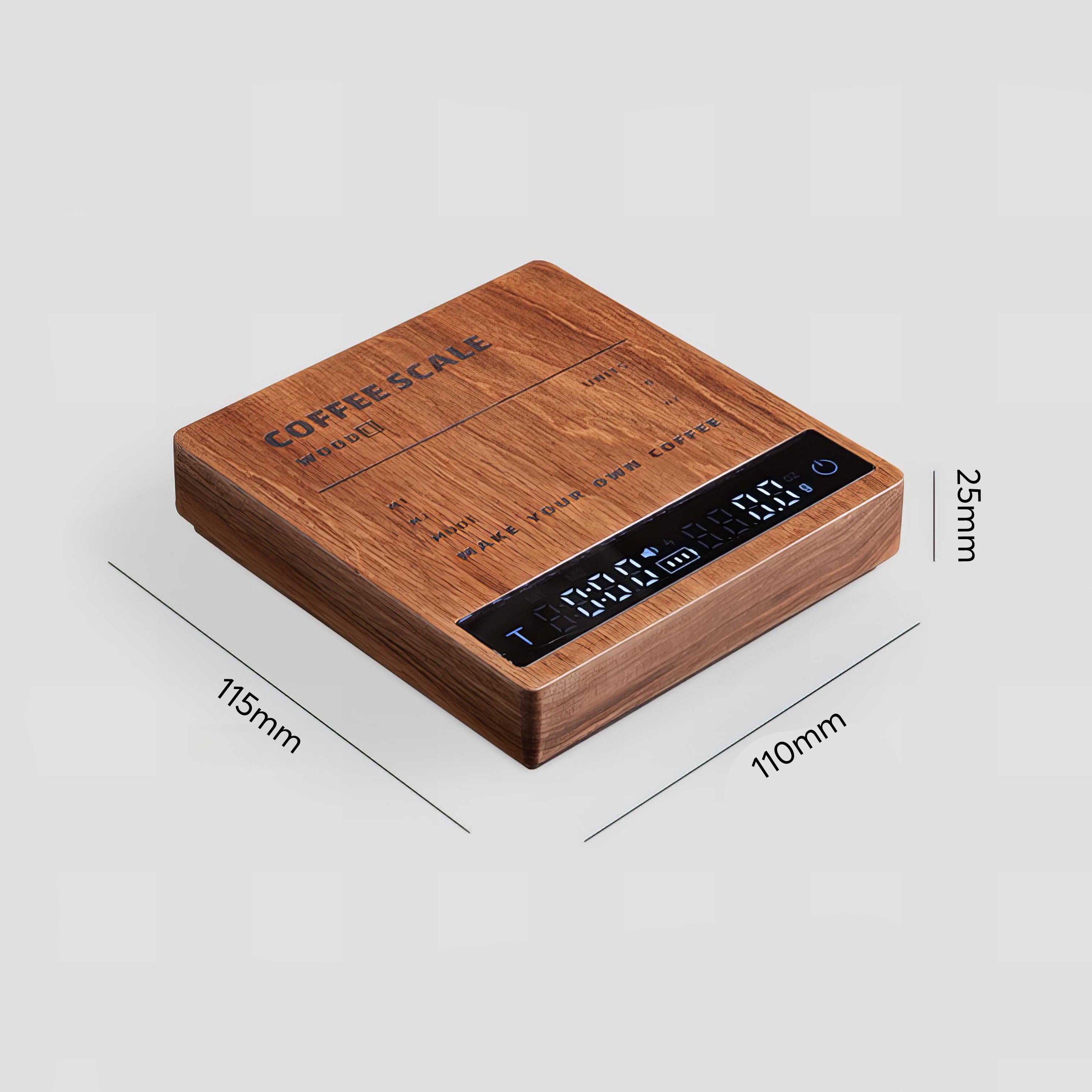 High Precision Digital Wooden Coffee Scale with Touch Sensor - Perfect for Pour Over, Espresso, and Home Brewing | MUVNA