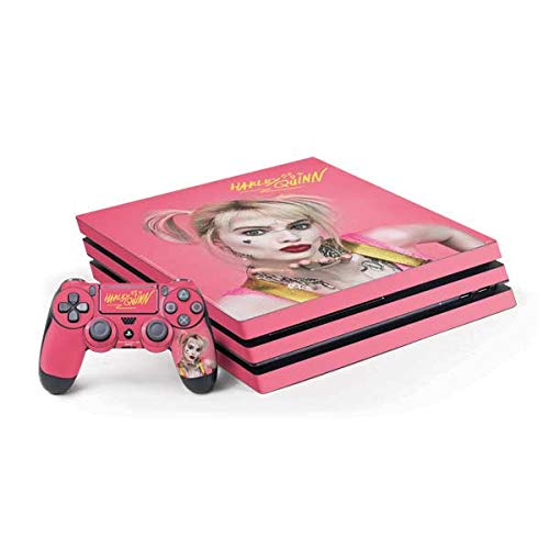 Officially Licensed Warner Bros Harley Quinn Blowing Kisses Gaming Skin Decal for PS4 Pro Console & Controller Bundle - Custom Protective Cover for Gaming Enthusiasts | Perfect for Themed Gaming Setups & Collector Displays