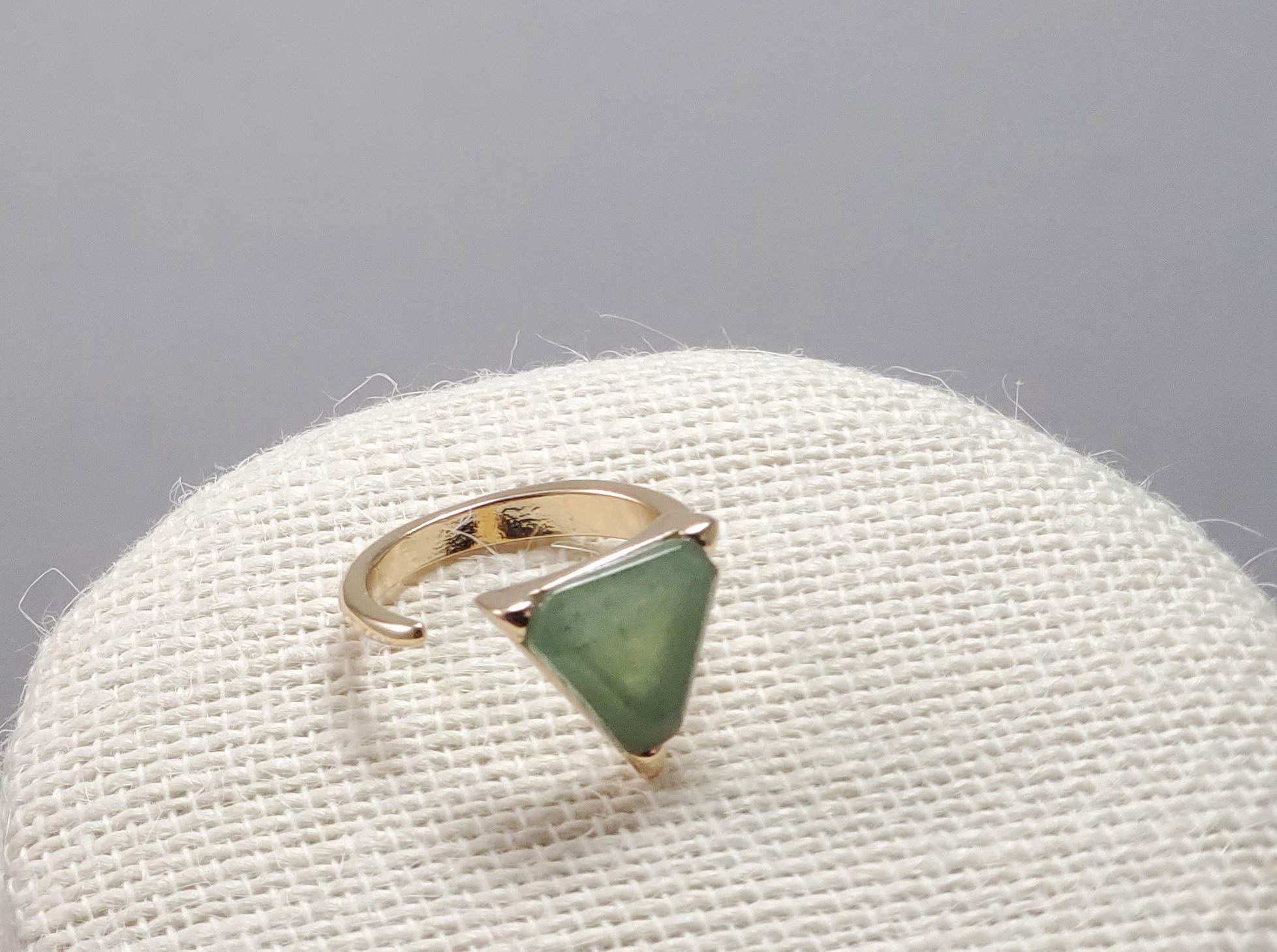 Handmade 14K Gold Jade Ring for Women - Size 5-7 Green Stone Open Statement Ring | Elegant Jewelry Gift for Birthday, Anniversary & Special Occasions