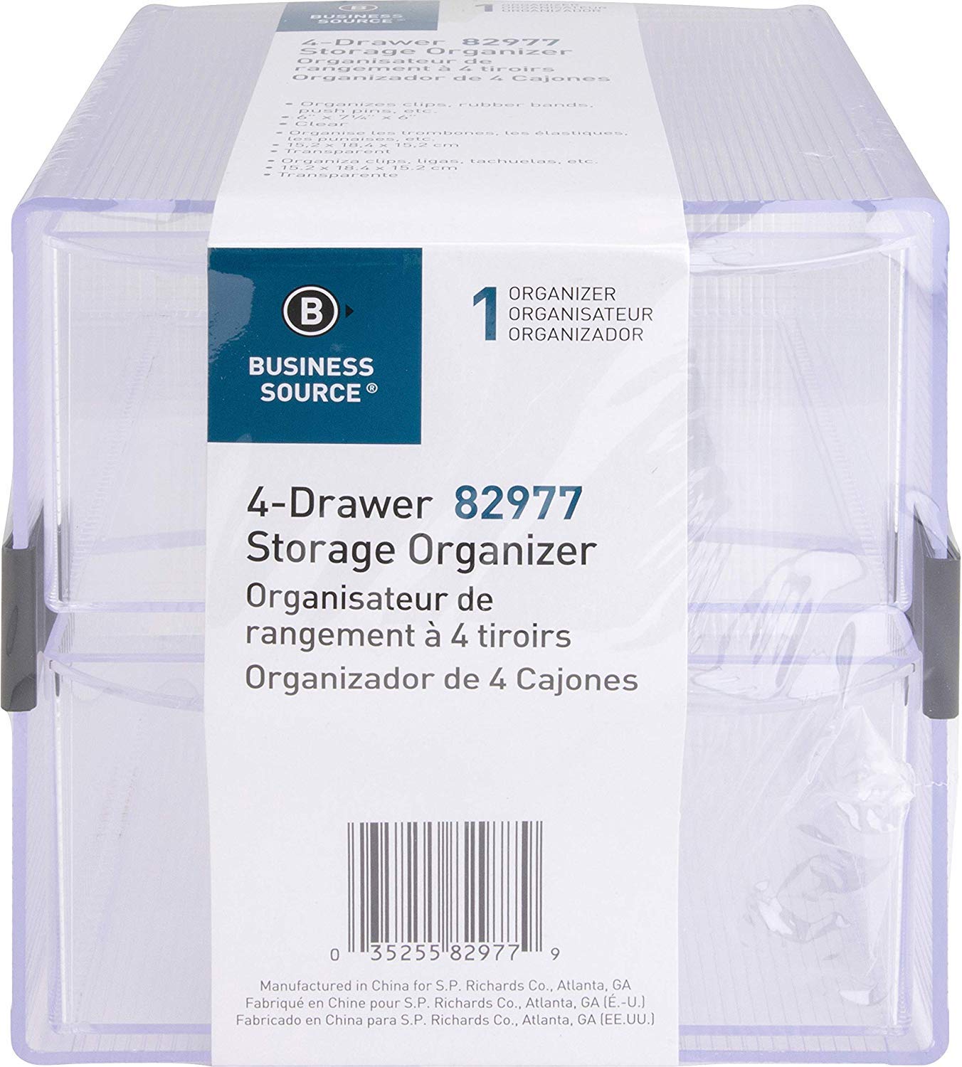 Business Source 4-Drawer Storage Organizer - 6 Pack File Cabinet for Office Organization, Home Office Supplies & Document Storage - Perfect for Office, Classroom, or Home Use