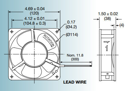 High Speed 120x120x38mm Dual Voltage AC Cooling Fan - Mechatronics UF12A12/23 BWHR - Perfect for PC Cooling, Server Racks & Electronics Ventilation
