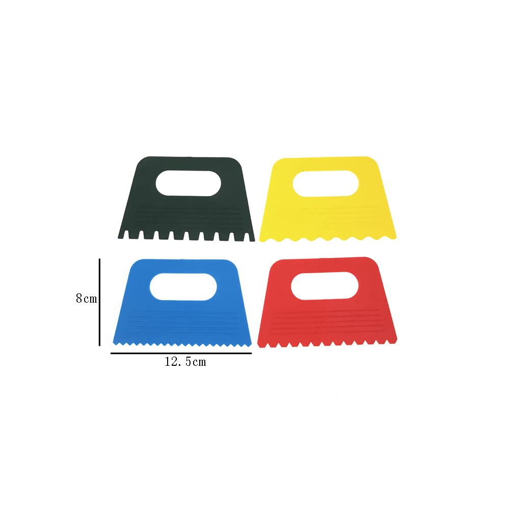 4-Piece Plastic Paint Scrapers Set for Art & DIY Projects - Multicolor Scraper Tools for Canvas, Wood, Glass & Wall Painting