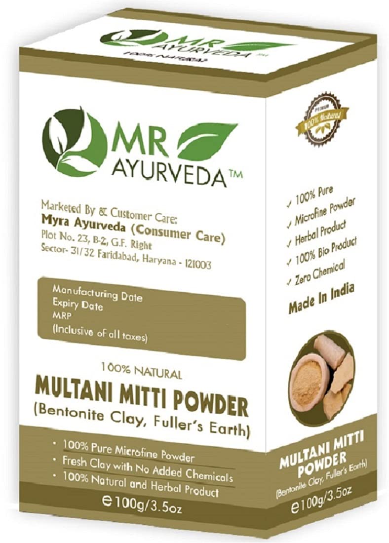 MR Ayurveda 100% Pure Multani Mitti Clay Powder | Organic Fullers Earth for Face & Skin Care | Chemical-Free Natural Facial Mask | Set of 3 (300g) - Perfect for Acne Treatment, Glowing Skin & Detoxifying Rituals