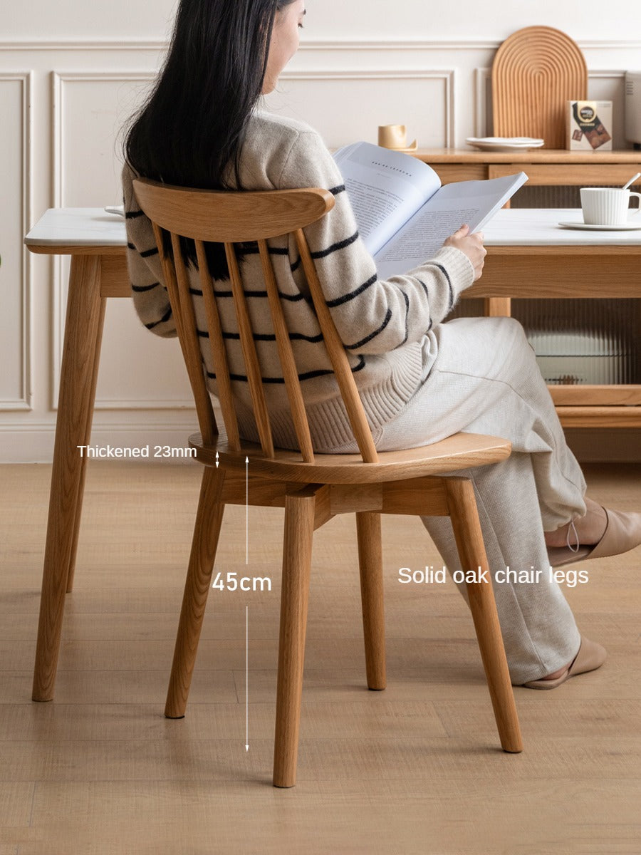 Premium Oak Solid Wood Windsor Chairs - 360 Degree Swivel Dining Set of 4 - Perfect for Kitchen, Dining Room & Home Office Furniture