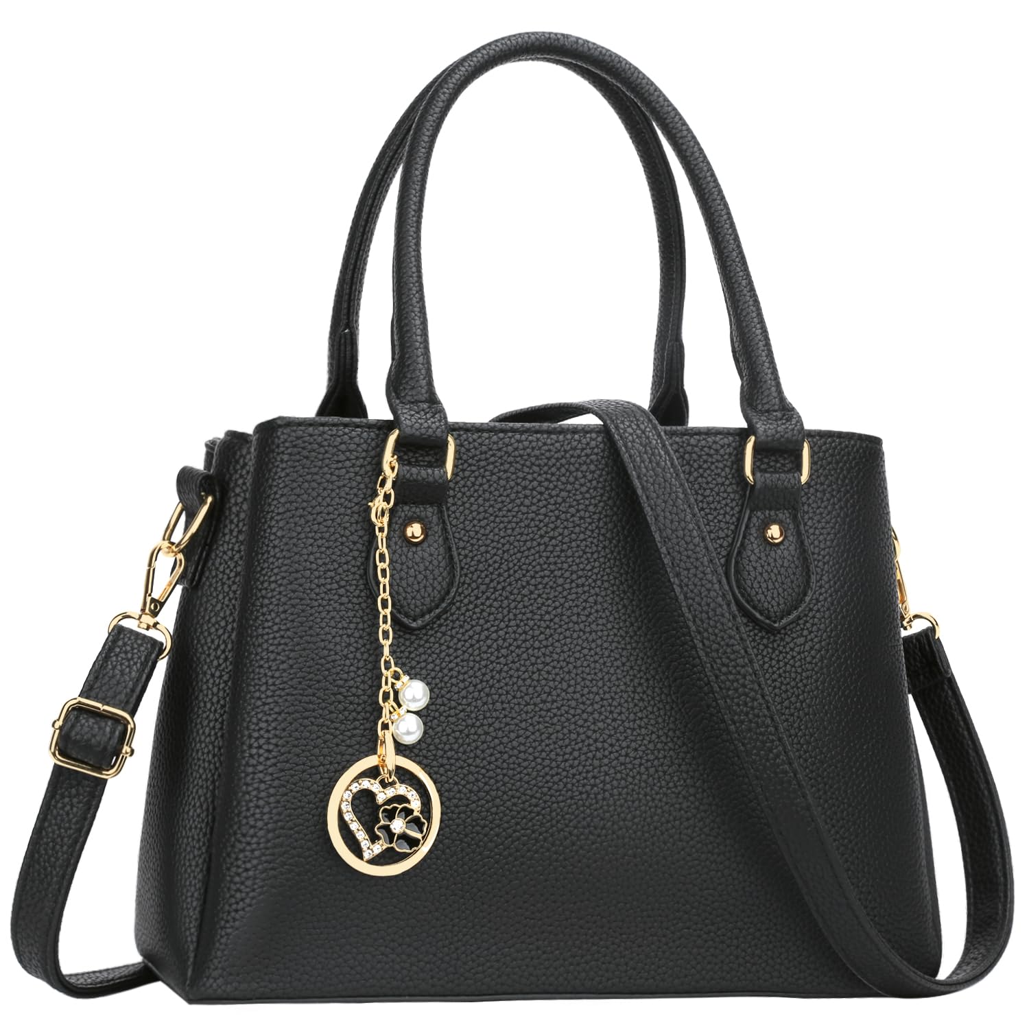 KKXIU Women's Leather Crossbody Bag with Zipper Pockets - Stylish Satchel Shoulder Handbag Purse for Work, Travel & Everyday Use