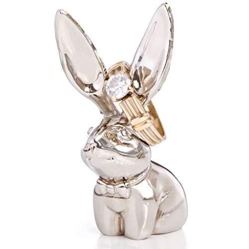 Bunny Ring Holder - Elegant Chrome Jewelry Organizer for Rings, Earrings & Small Accessories | Perfect for Bathroom Countertop, Dresser, and Vanity Display