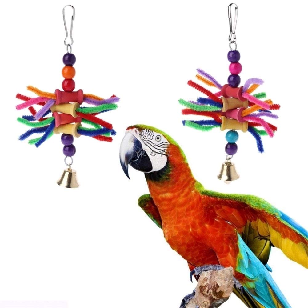 Colorful Parrot Chew Toys - Bite-Resistant String Swing & Climbing Accessories for Bird Cages | Fun Exercise & Stress Relief for Parakeets, Cockatiels, Macaws | Perfect for Playtime & Beak Conditioning