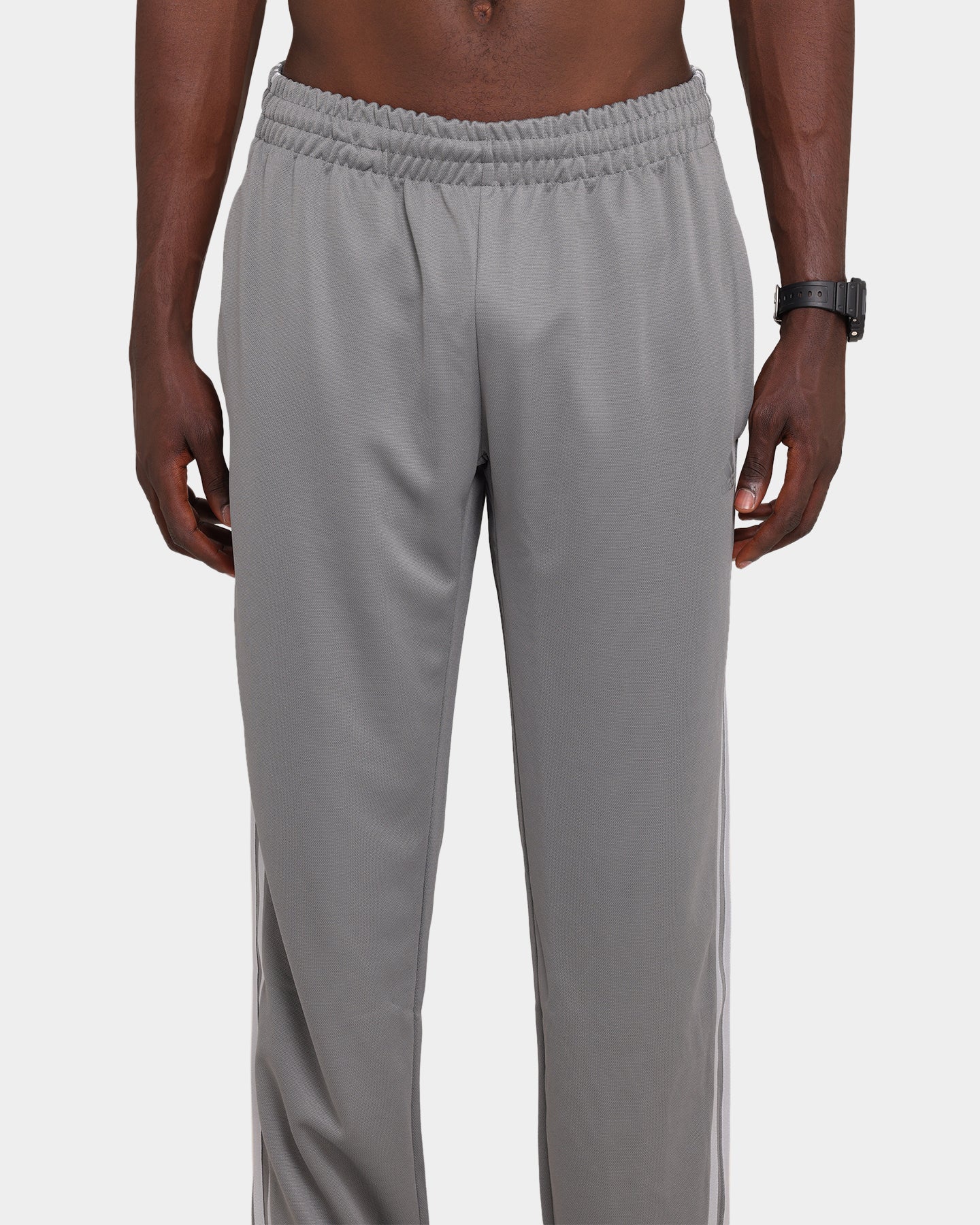 Adidas 3 Stripes Tapered Jogger Pants for Men - Grey Athletic Sweatpants with Side Pockets | Gym Workout, Running, Casual Wear