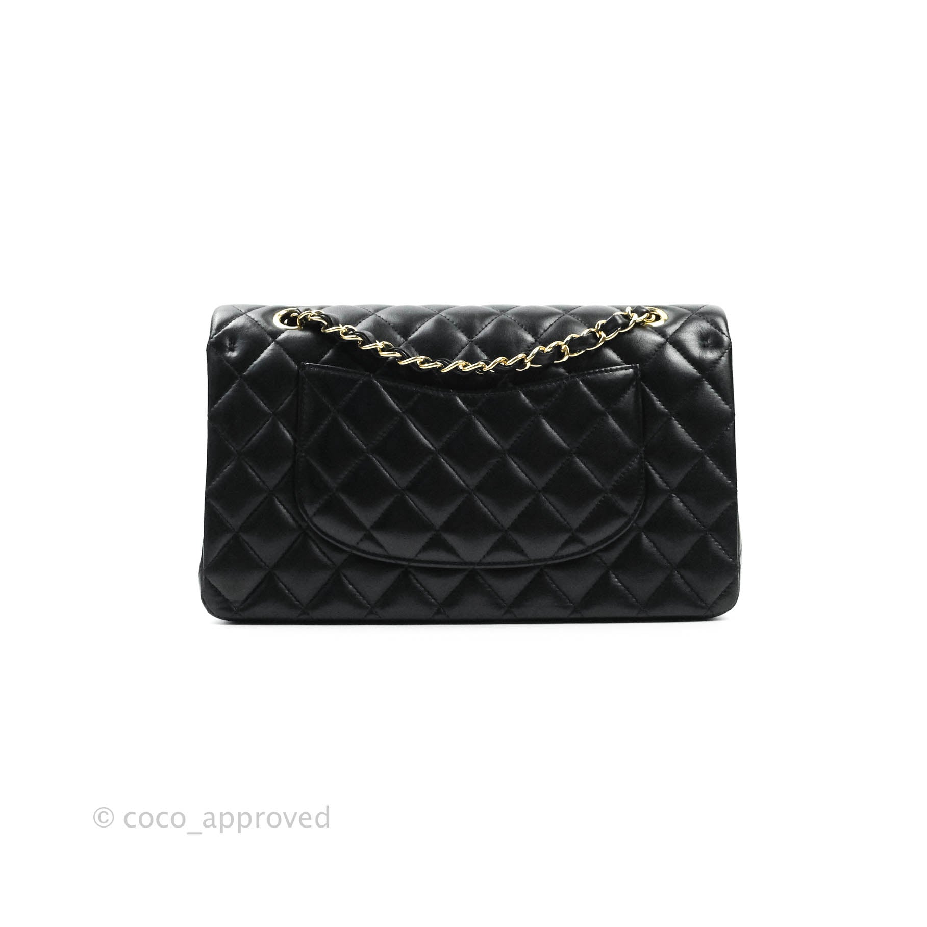 Chanel Classic Medium Double Flap Bag Black Lambskin Leather with Gold Hardware - Luxury Handbag for Women, Perfect for Evening Events & Special Occasions